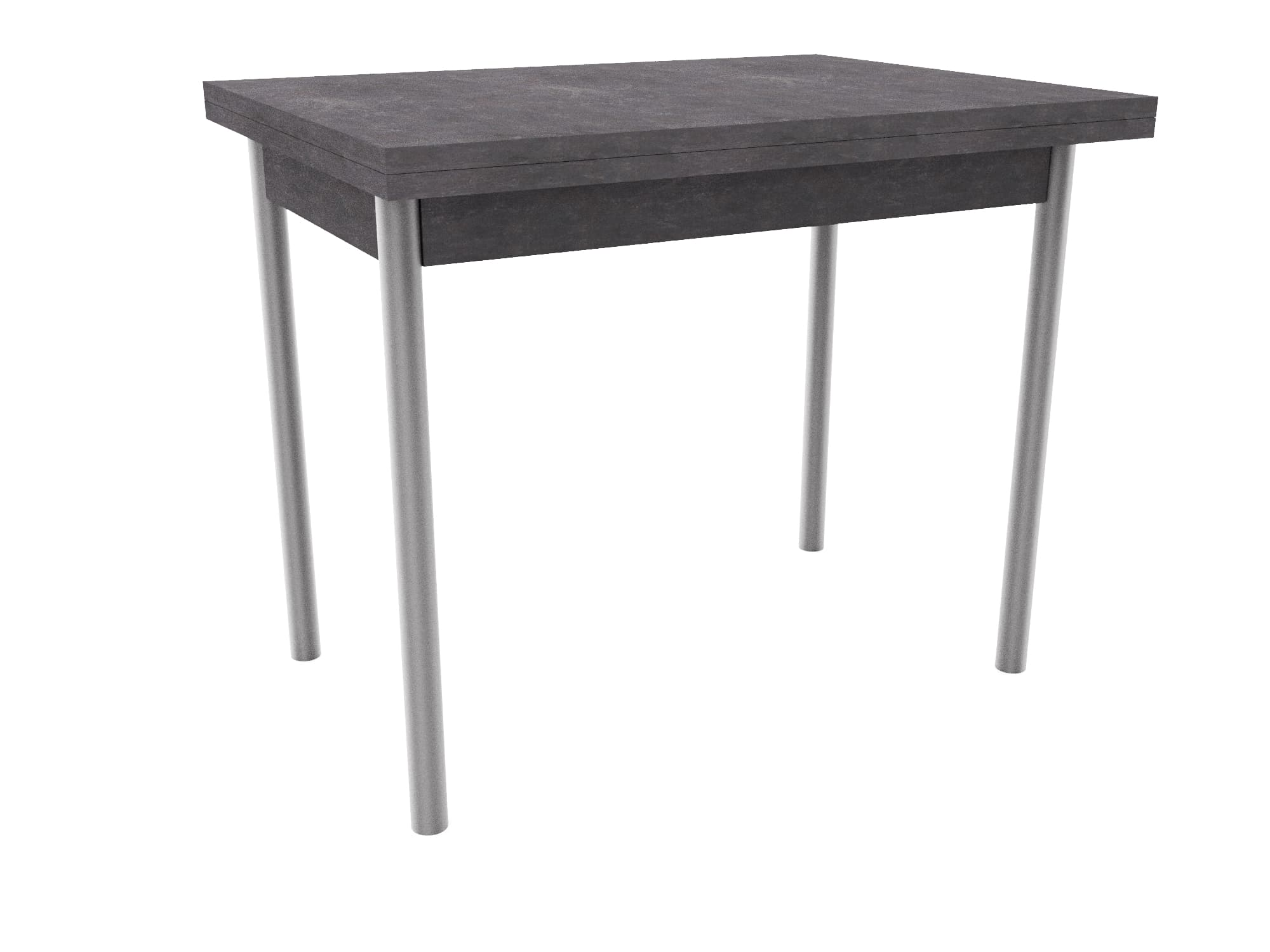 СТОЛ ОБЕДЕННЫЙ РАСКЛАДНОЙ НА ЛОМБЕРНОЙ ПЕТЛЕ СТ22 ЛДСП 600(1200)*800*750 (Алюминий Хром/Ателье темный (0000/0199))