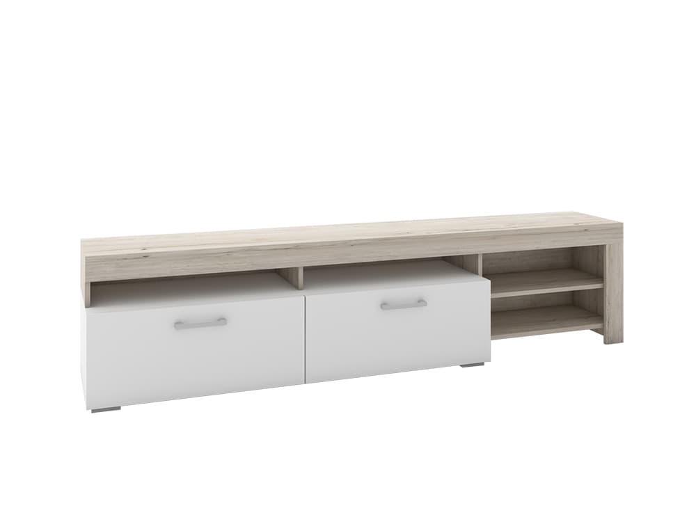 НЬЮКАСЛ, ТУМБА ТВ (2020Х416Х475ММ) (соната (легкий шелк)/белый легкий шелк)