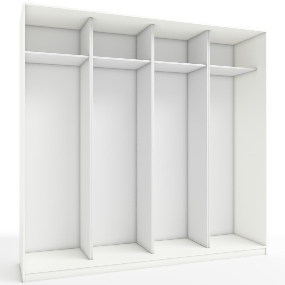 КОРПУС ШКАФА 2400*600*2300 ММ С АНТРЕСОЛЬНЫМИ ПОЛКАМИ (Корпус: БЕЛЫЙ легкий шелк, Наполнение: БЕЛЫЙ легкий шелк)