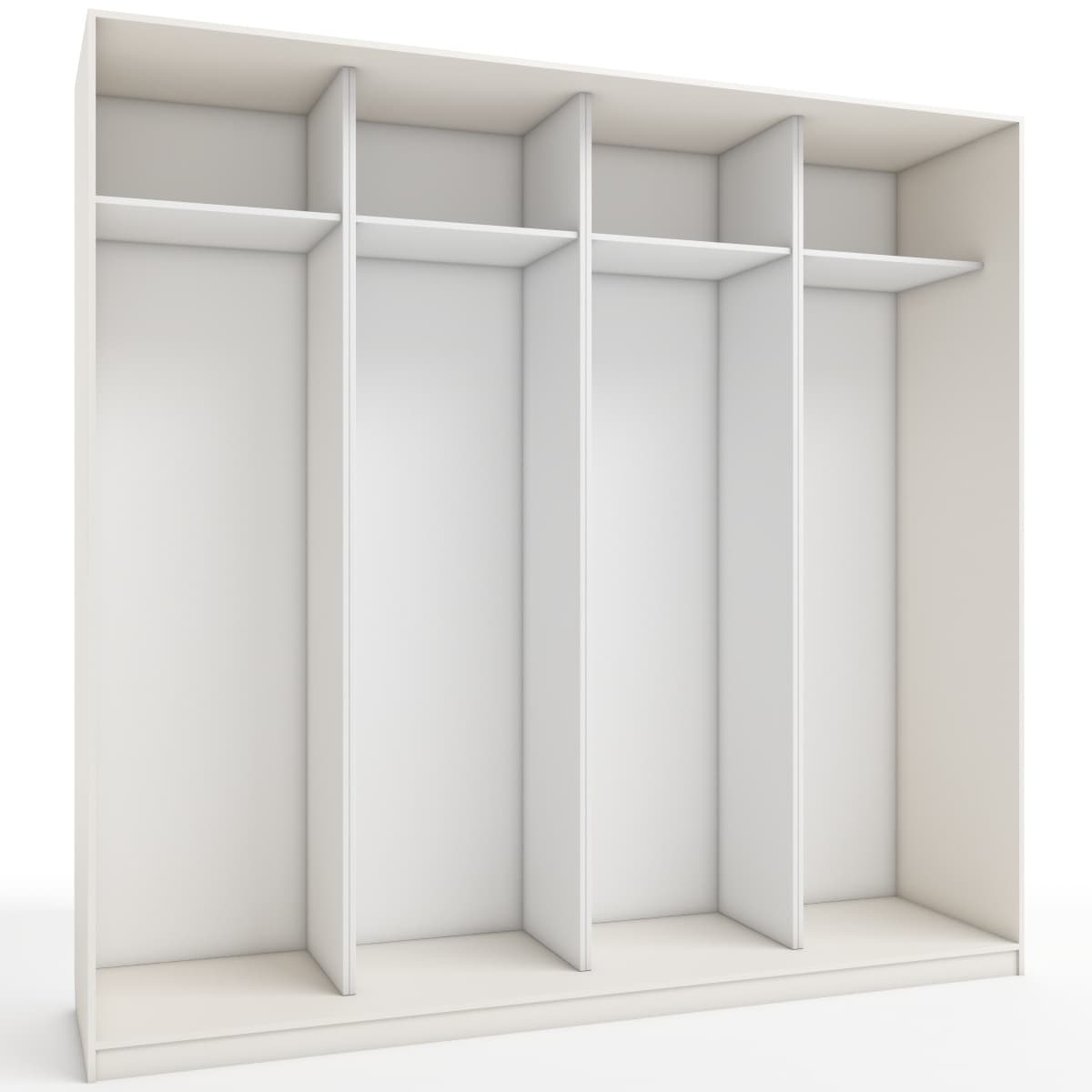 КОРПУС ШКАФА 2400*600*2300 ММ С АНТРЕСОЛЬНЫМИ ПОЛКАМИ (Корпус: ТЭФФИ, Наполнение: БЕЛЫЙ легкий шелк)