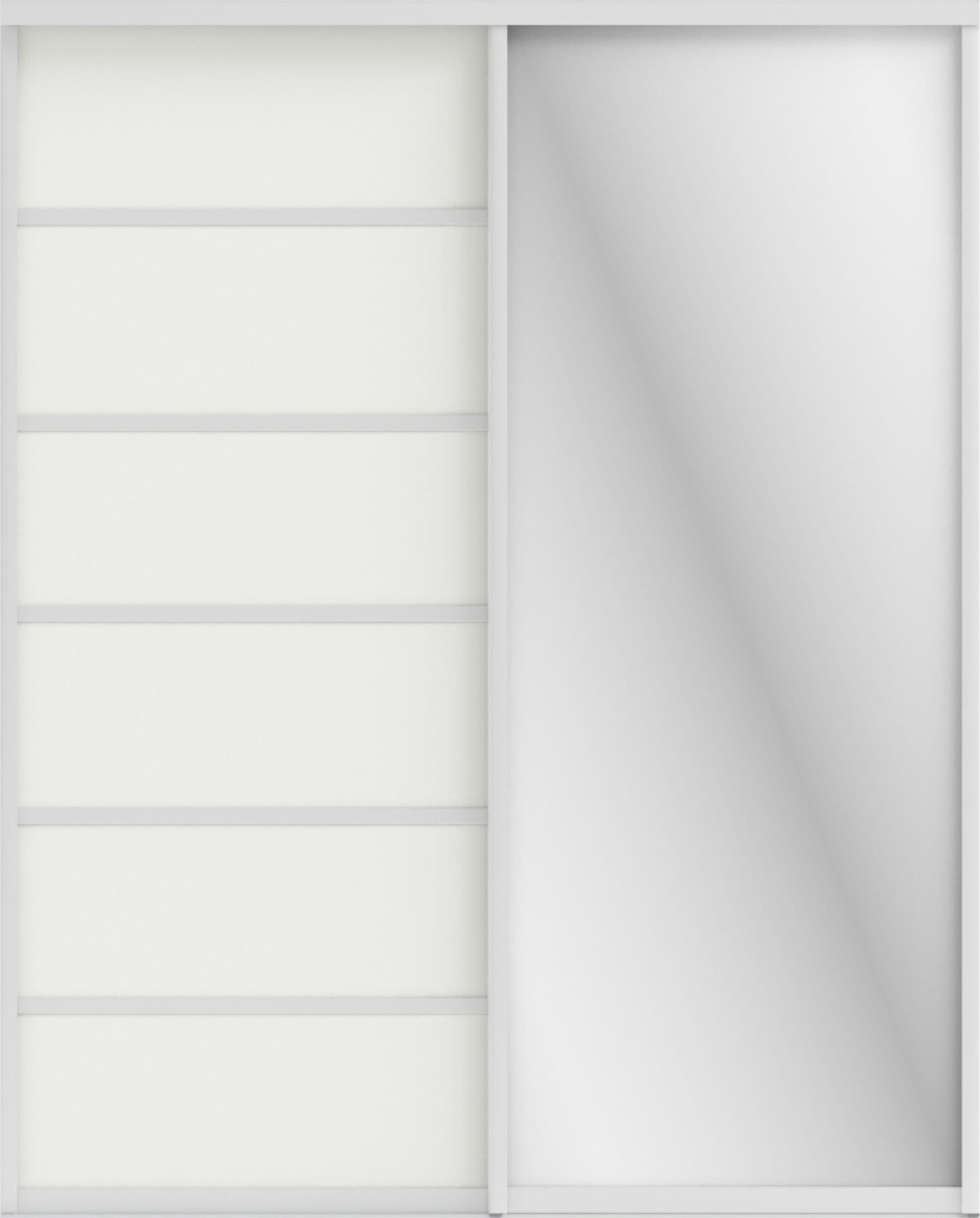 СТИВ (ЗЕРКАЛО/ЛДСП) (белый шагрень/профиль С хром)