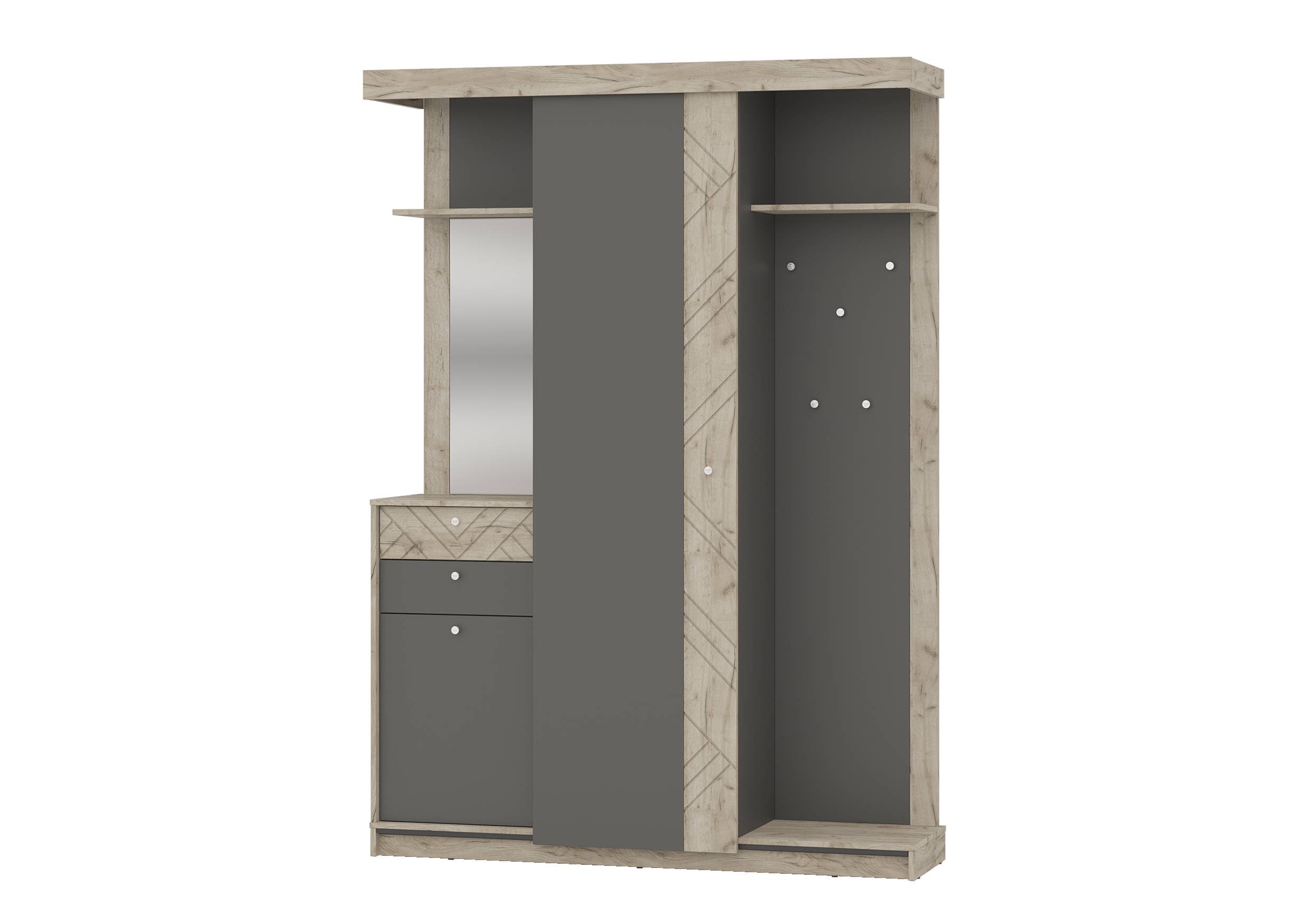 ЛОРЕЙН (дуб крафт серый/графит мдф-крафт серый)