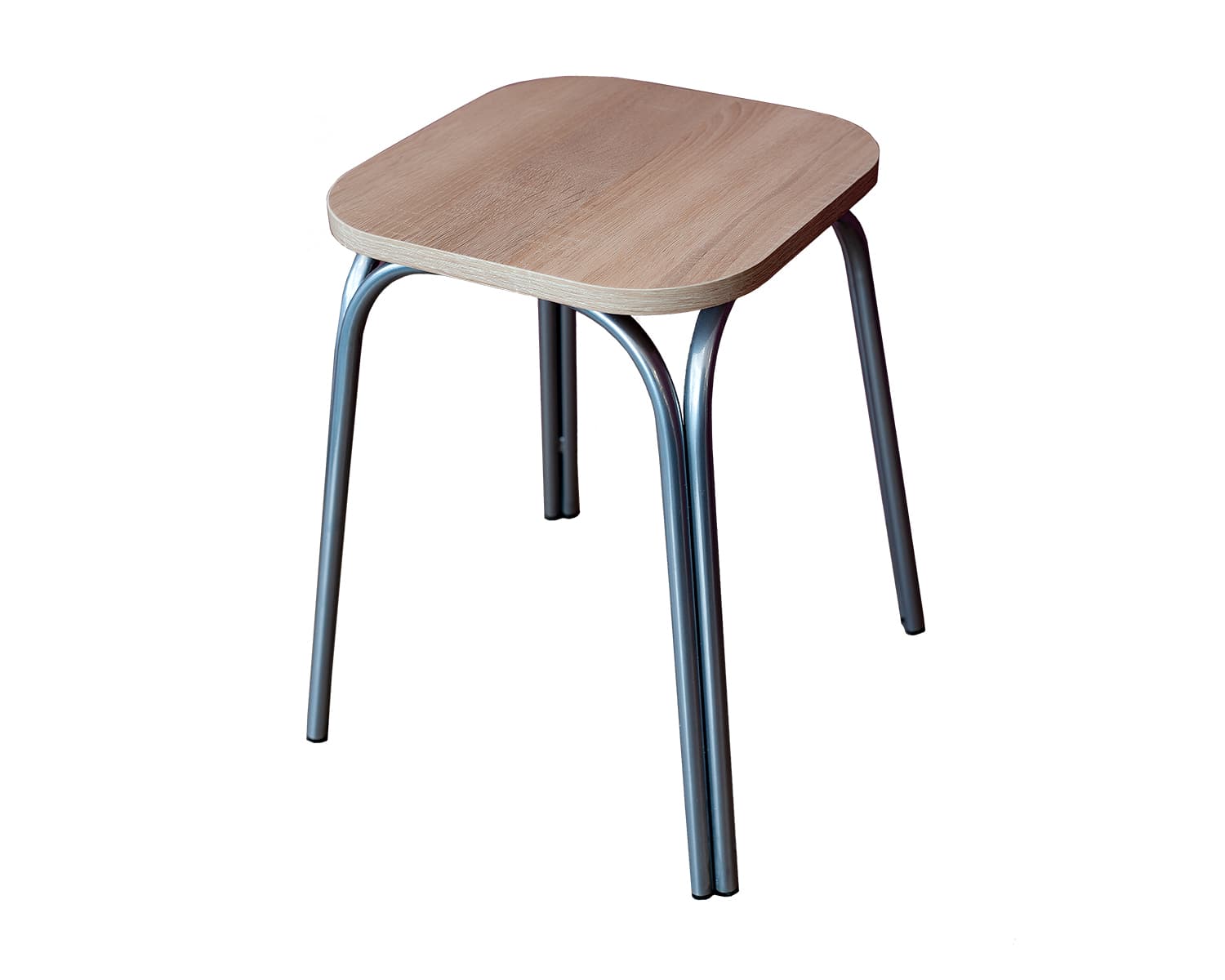 ТАБУРЕТ ТБ17 ЛДСП (АРТ.ТБ 17. 3/1) (Алюминий Хром/Дуб сонома (000/46))