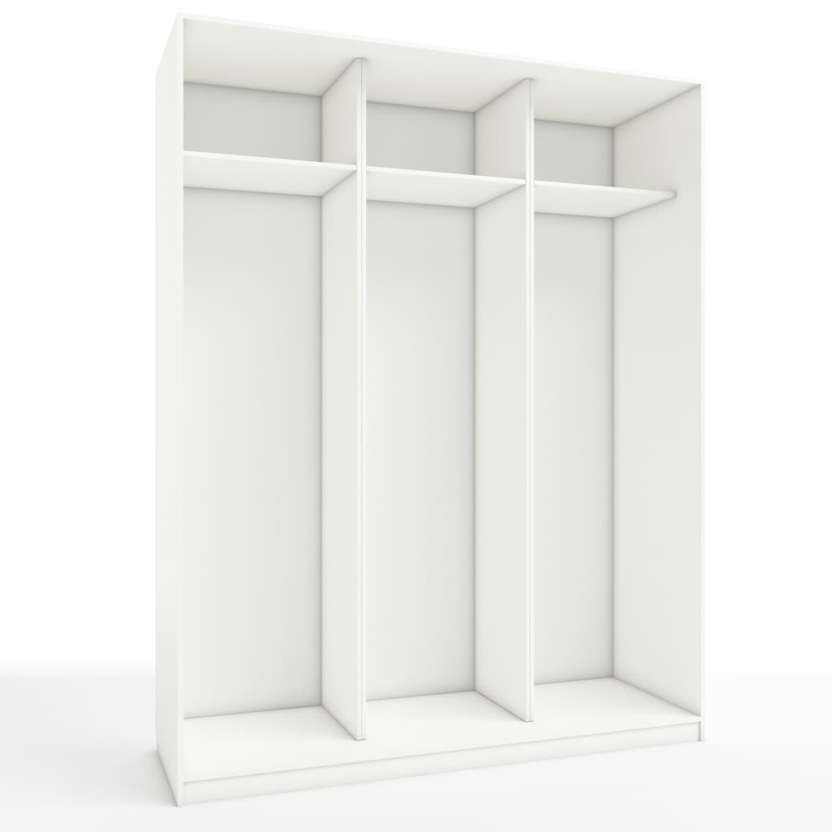 КОРПУС ШКАФА 1800*600*2300 ММ С АНТРЕСОЛЬНЫМИ ПОЛКАМИ (Корпус: БЕЛЫЙ шагрень, Наполнение: БЕЛЫЙ шагрень)