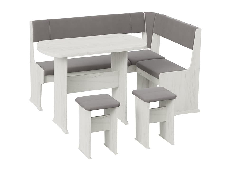 РИО (дуб крафт белый/микровелюр duna steel)