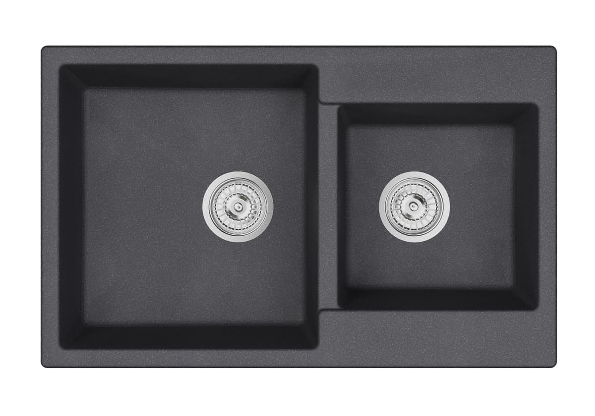 EMAR ГРАНИТ EMQ-2800.Q МОЙКА ВРЕЗНАЯ ДВЕ ЧАШИ 800*500 (морион)