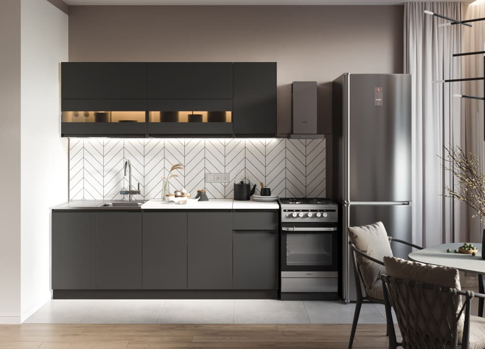 НИКА (фасад графит/корпус графит/столешница антарес)