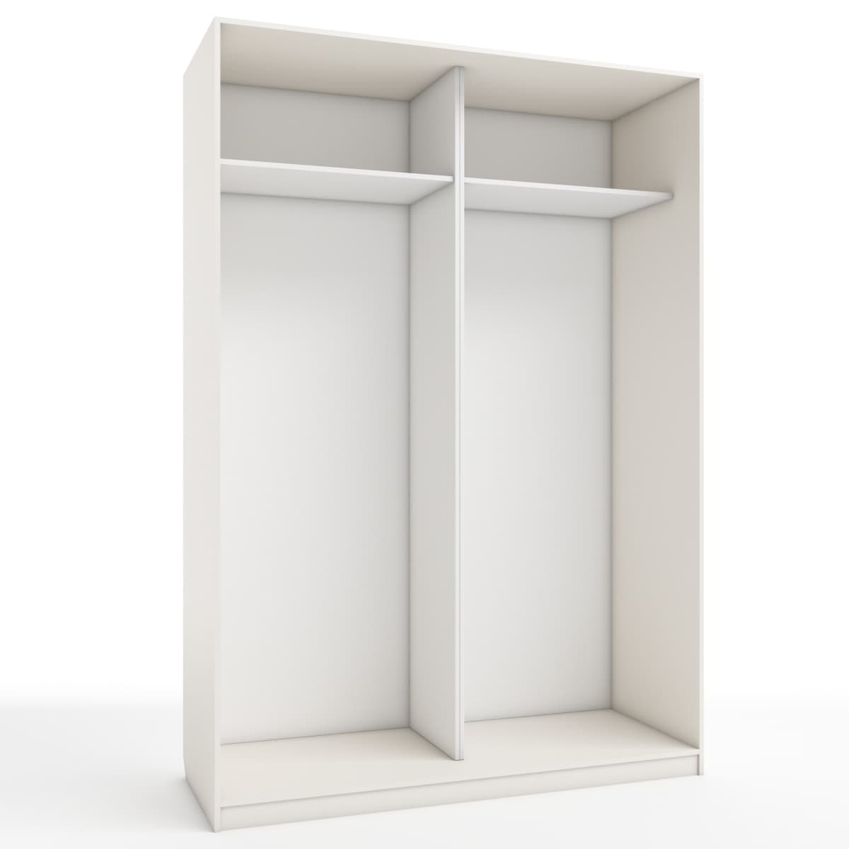 КОРПУС ШКАФА 1600*600*2300 ММ С АНТРЕСОЛЬНЫМИ ПОЛКАМИ (Корпус: ТЭФФИ, Наполнение: БЕЛЫЙ шагрень)