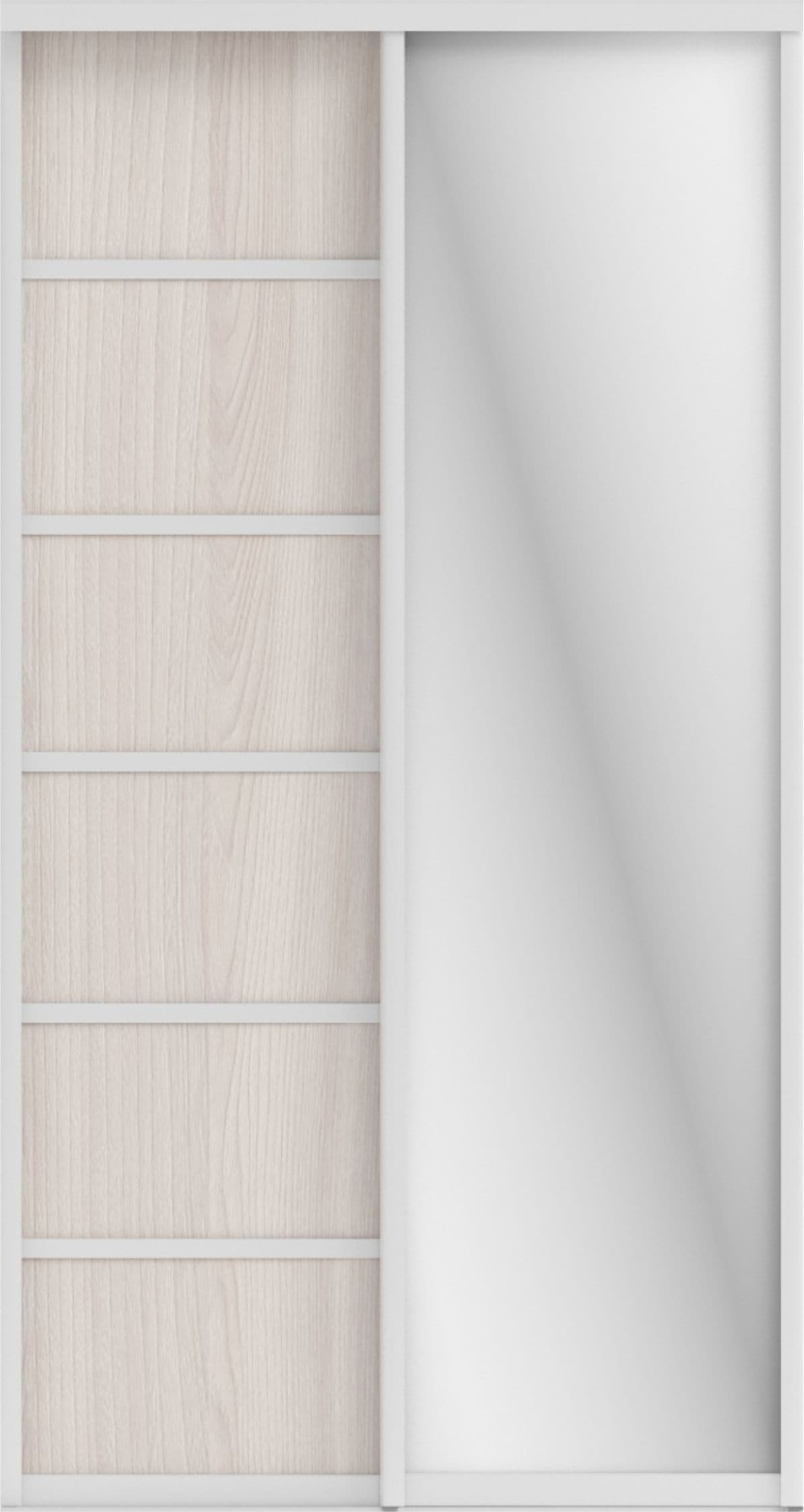 СТИВ (ЗЕРКАЛО/ЛДСП) (ясень светлый/профиль С хром)