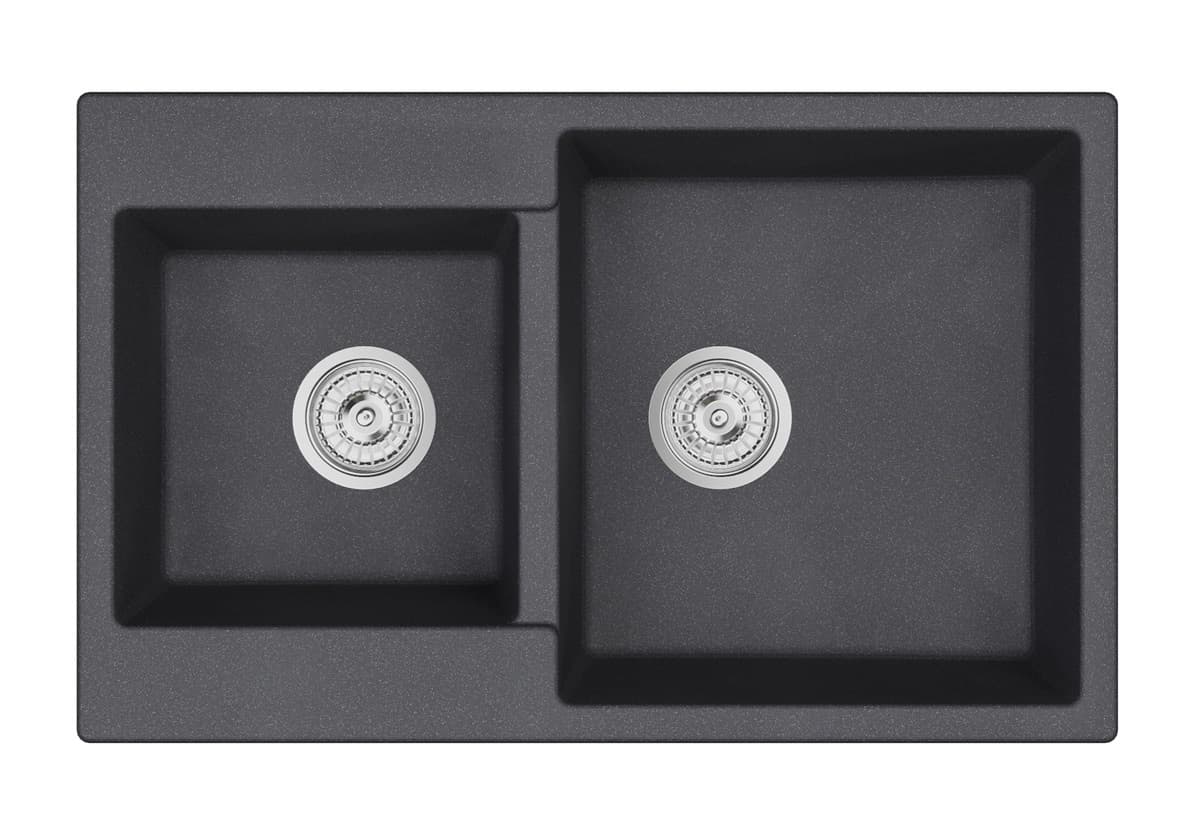 EMAR ГРАНИТ EMQ-2800.Q МОЙКА ВРЕЗНАЯ ДВЕ ЧАШИ 800*500 (морион)