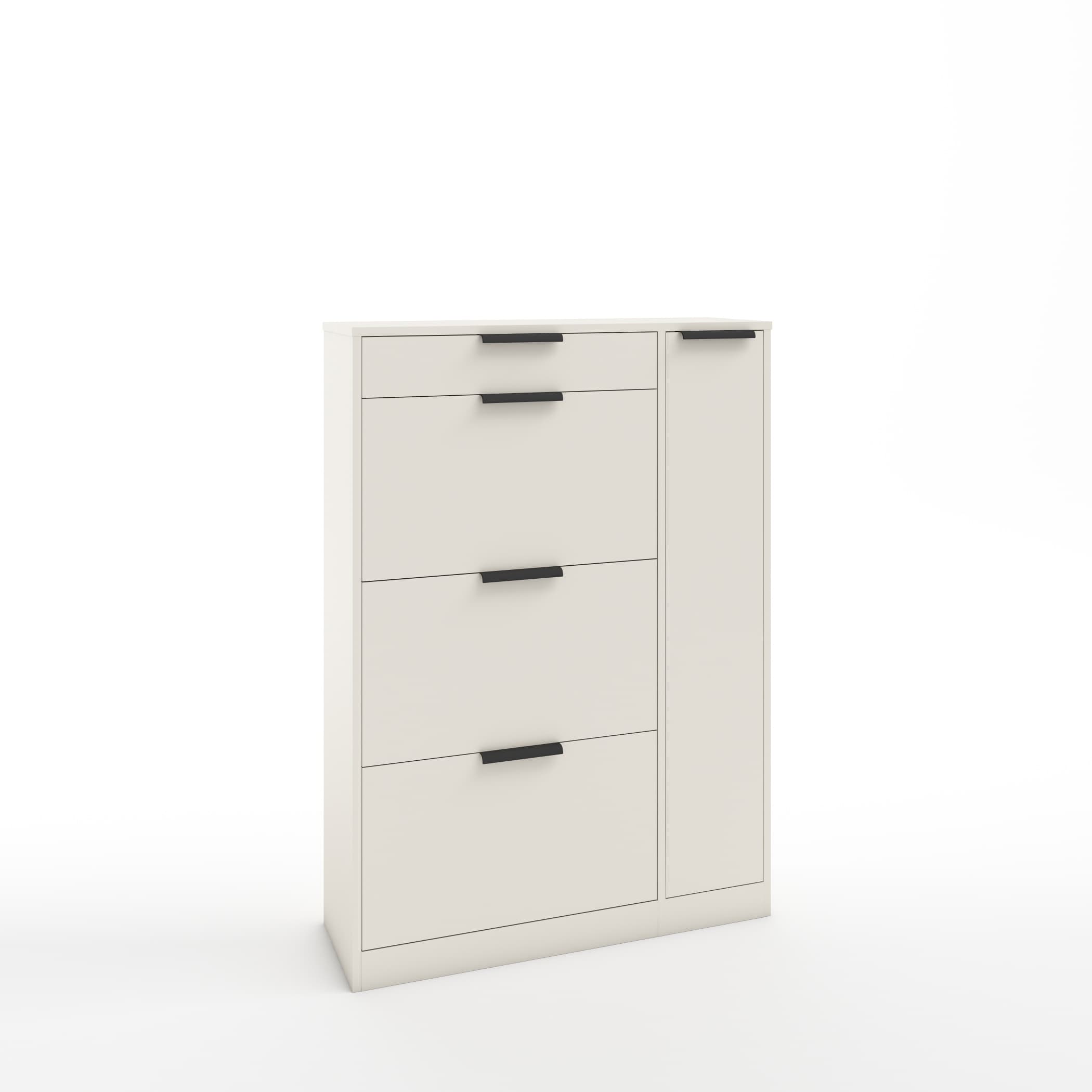 ТУМБА ПОД ОБУВЬ (АРТ. ТО-4) (850*280*1200ММ) (тэффи/наполнение графит/ ручка СА-6, цвет - черный)