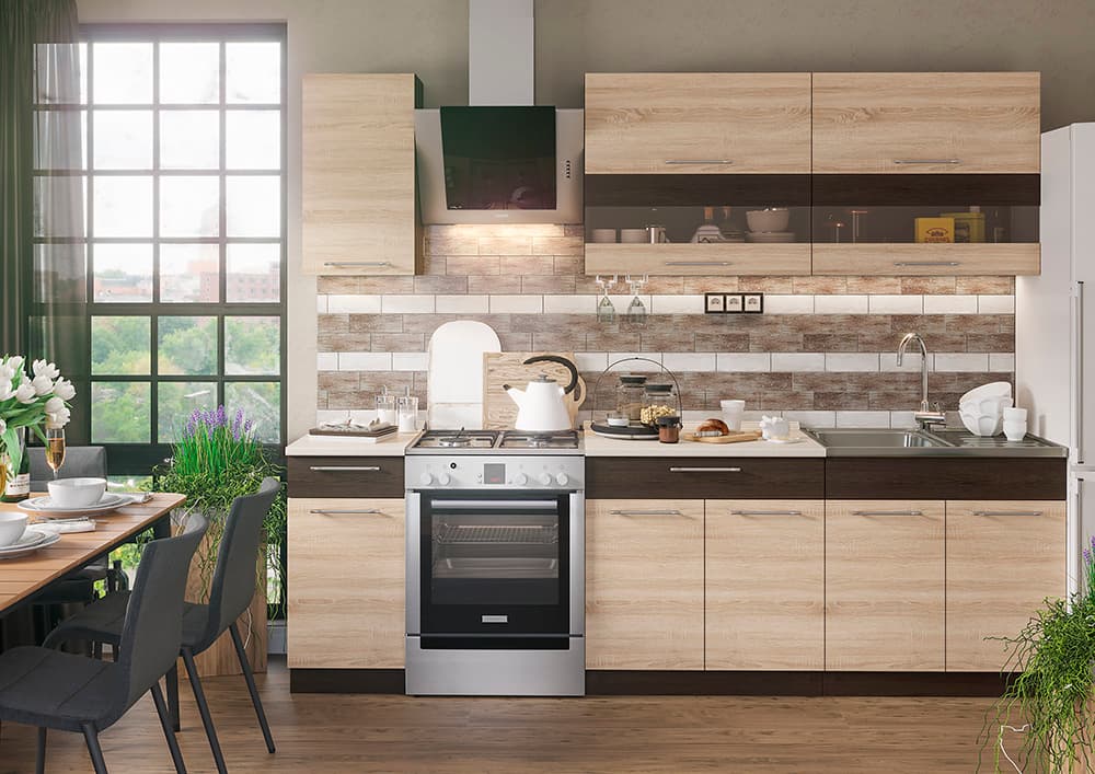 МАША (корпус Венге/фасад Дуб сонома/венге/столешница Антарес)