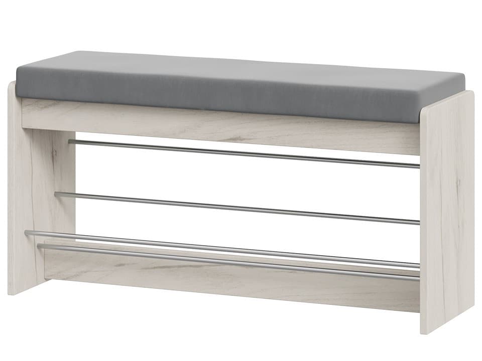 ТАЙМ (дуб крафт белый/велюр серый)