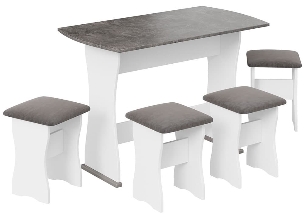 ТИП 1 (белый/ателье темный/иск.замша Stone)