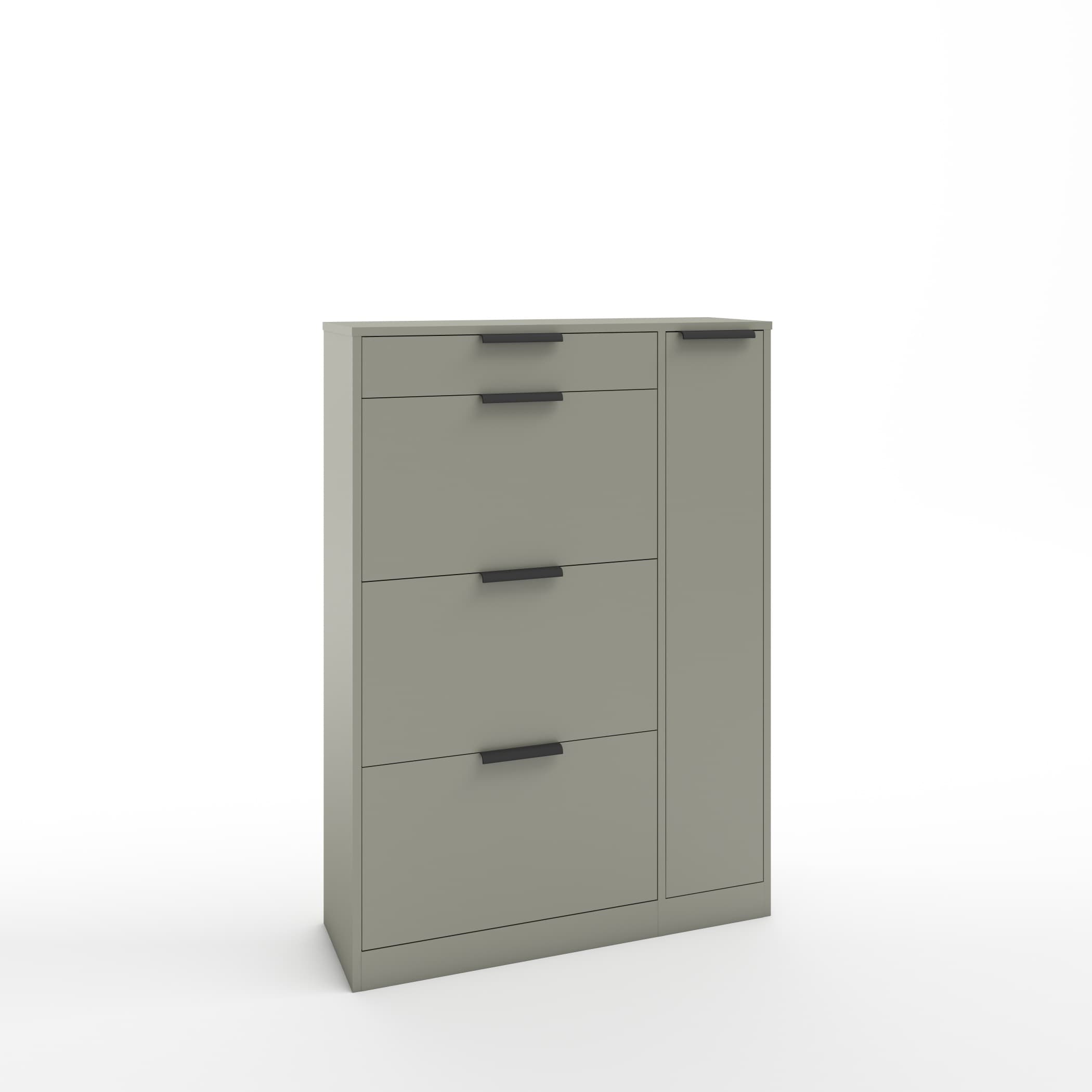 ТУМБА ПОД ОБУВЬ (АРТ. ТО-4) (850*280*1200ММ) (хаки/наполнение графит/ ручка СА-6, цвет - черный)