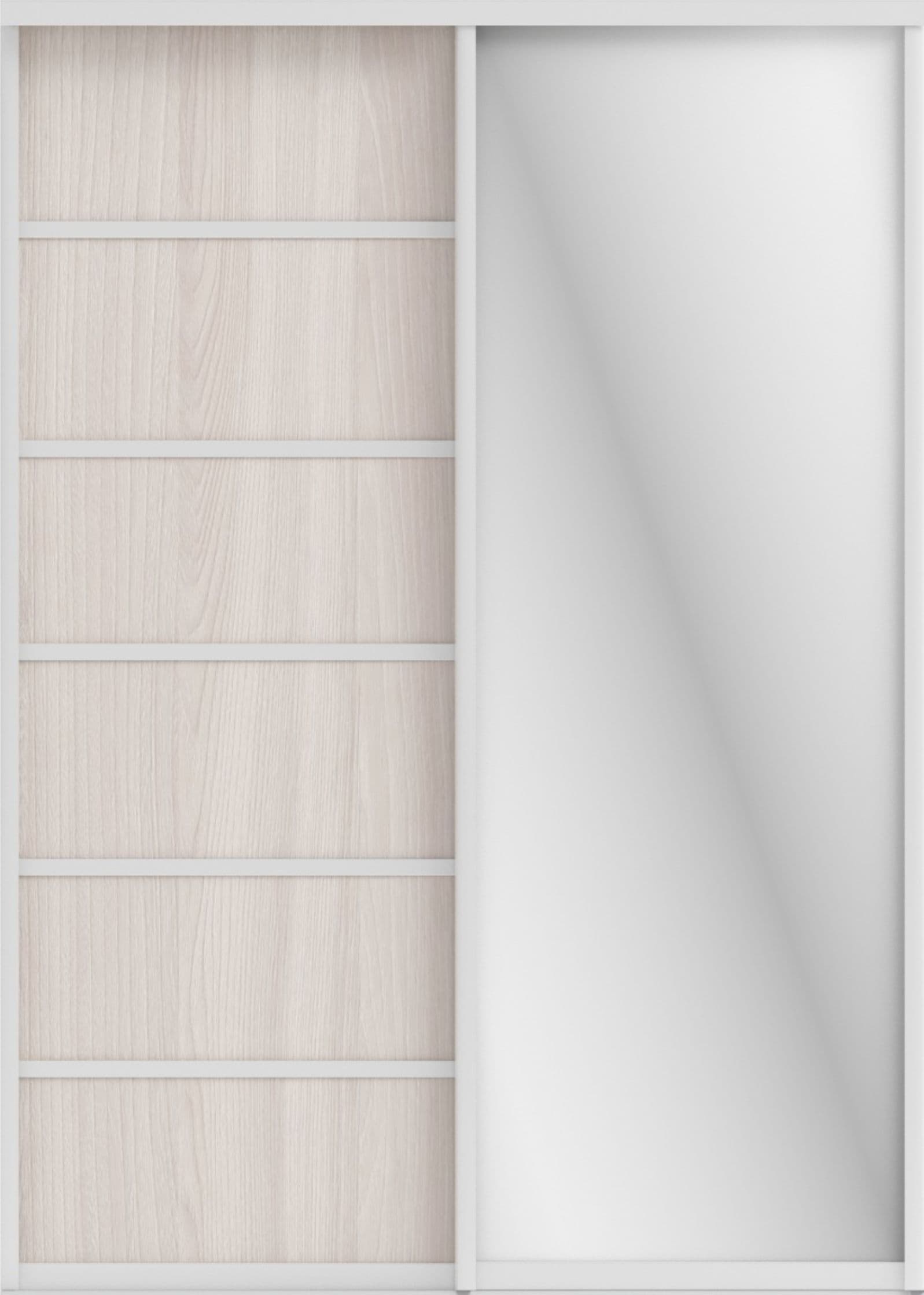 СТИВ (ЗЕРКАЛО/ЛДСП) (ясень светлый/профиль С хром)