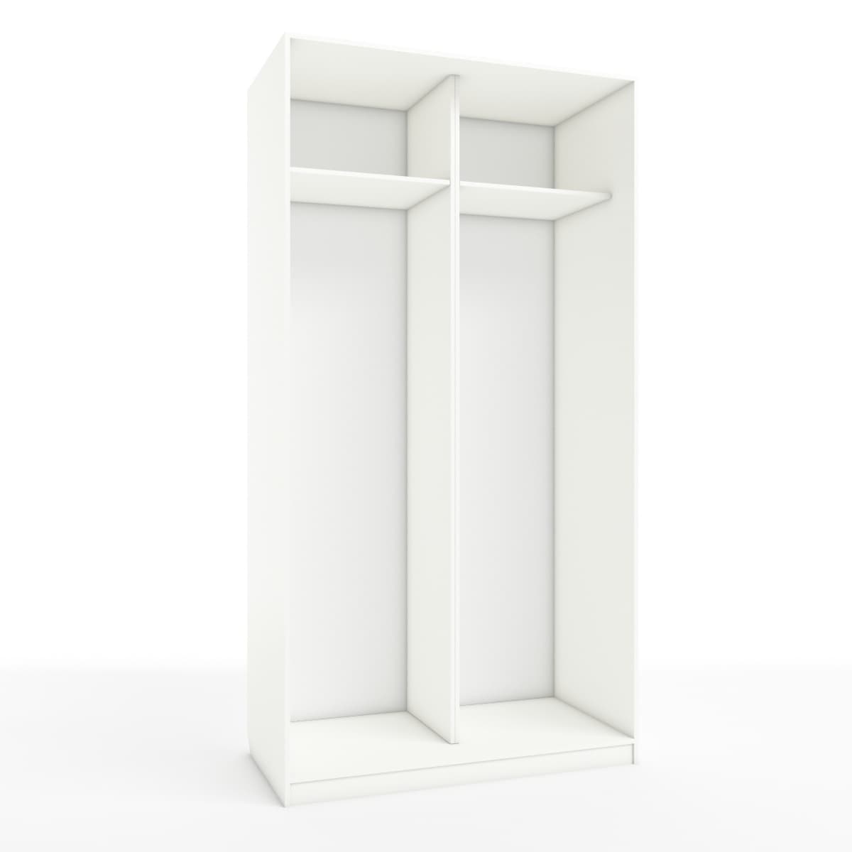 КОРПУС ШКАФА 1200*600*2300 ММ С АНТРЕСОЛЬНЫМИ ПОЛКАМИ (Корпус: БЕЛЫЙ шагрень, Наполнение: БЕЛЫЙ шагрень)