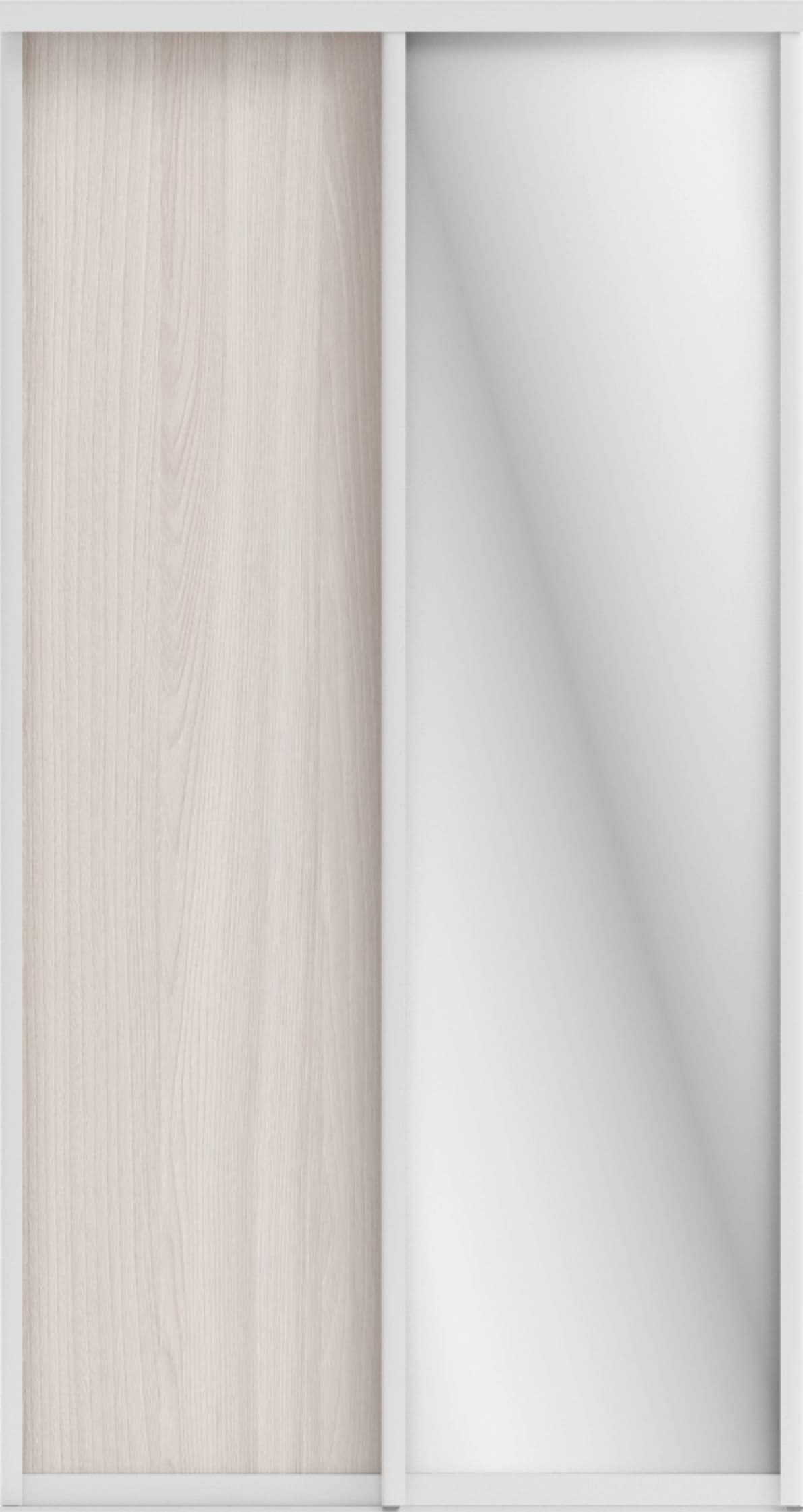 ОРИОН (ЗЕРКАЛО/ЛДСП) (ясень светлый/профиль С хром)