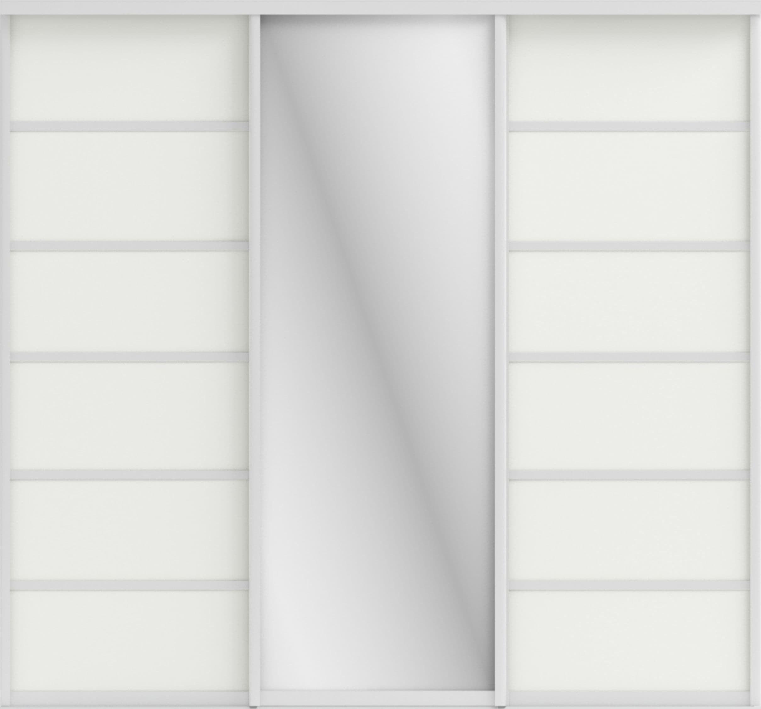 СТИВ (ЗЕРКАЛО/ЛДСП) (белый шагрень/профиль С хром)