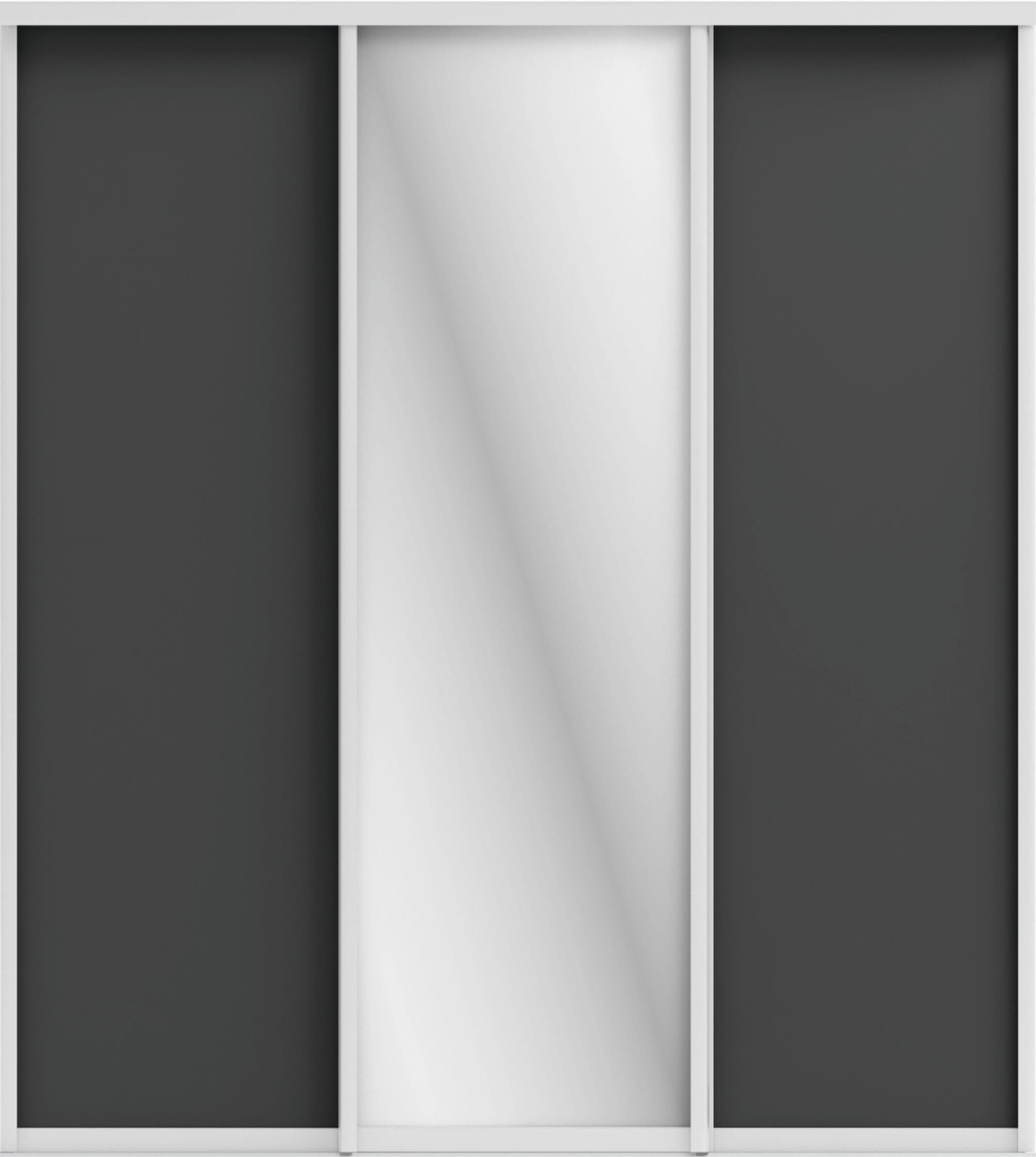 ОРИОН (ЗЕРКАЛО/ЛДСП) (графит/профиль С хром)