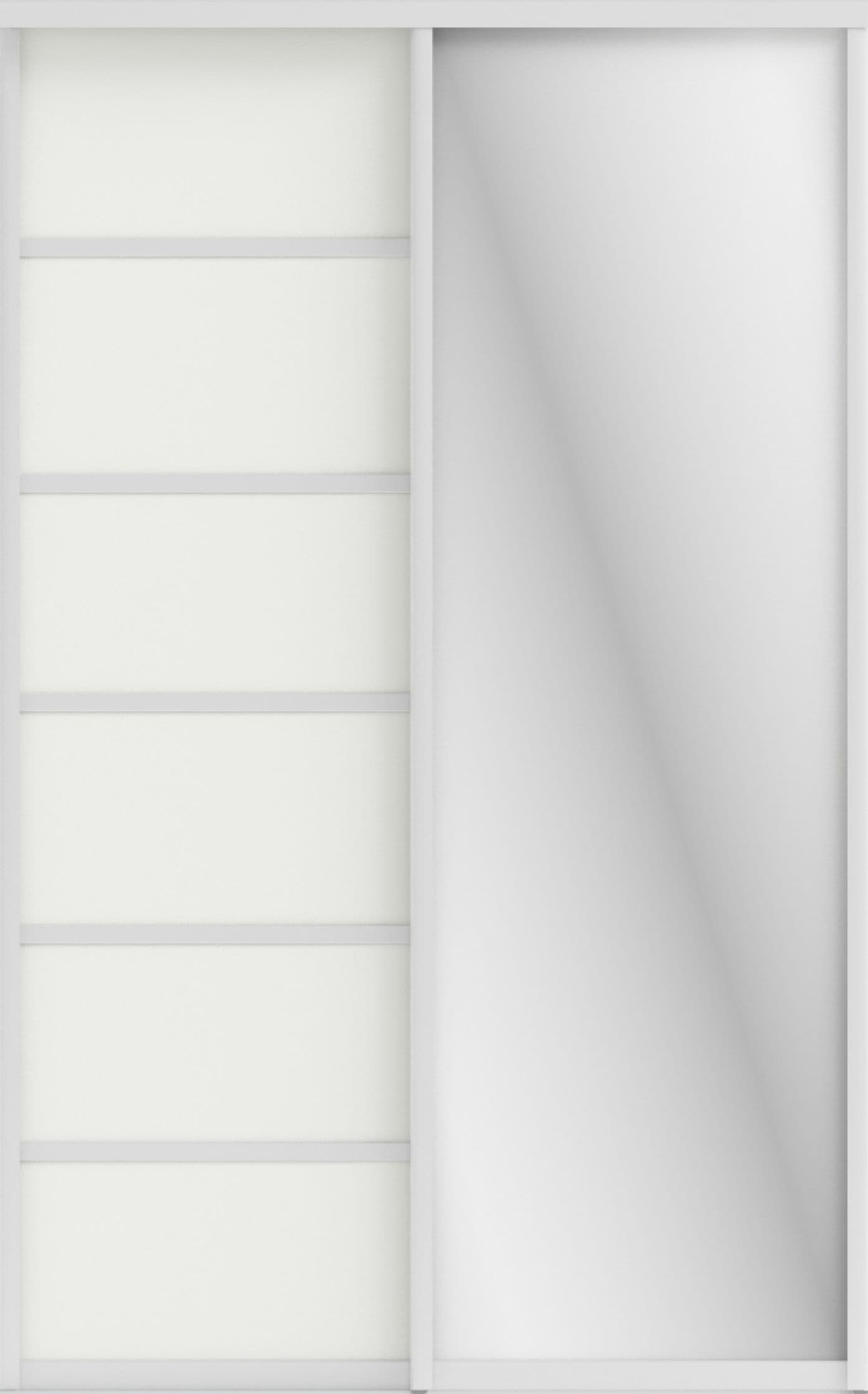 СТИВ (ЗЕРКАЛО/ЛДСП) (белый шагрень/профиль С хром)