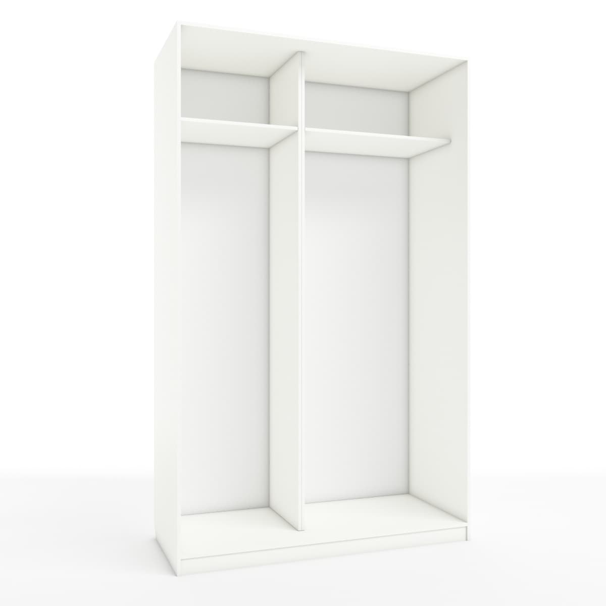 КОРПУС ШКАФА 1400*600*2300 ММ С АНТРЕСОЛЬНЫМИ ПОЛКАМИ (Корпус: БЕЛЫЙ шагрень, Наполнение: БЕЛЫЙ шагрень)