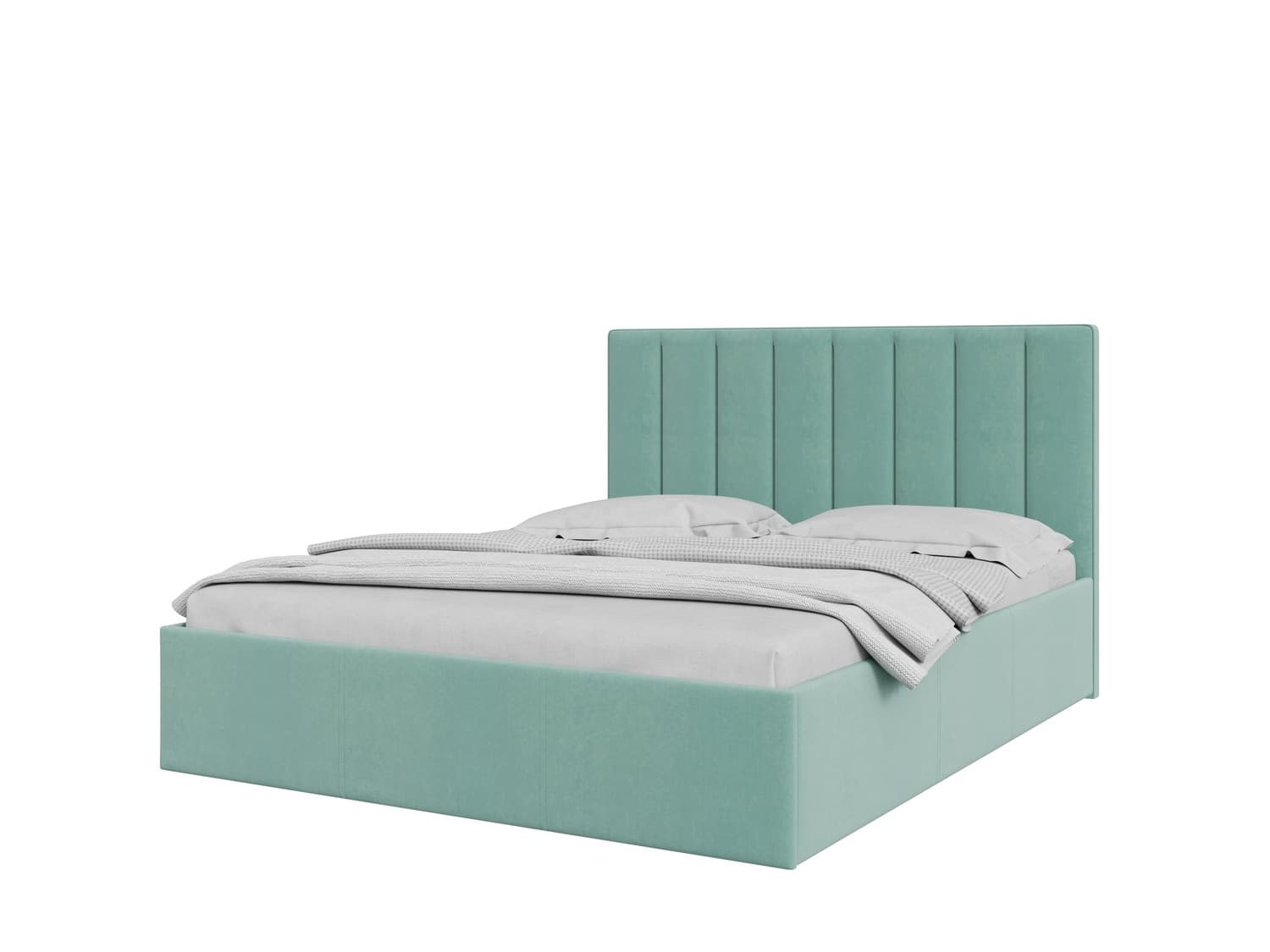 ПРАГА (СПИНКА КРОВАТИ): 1600Х2000ММ (ТКАНЬ) (велюр Vivaldi 9 (мятная))