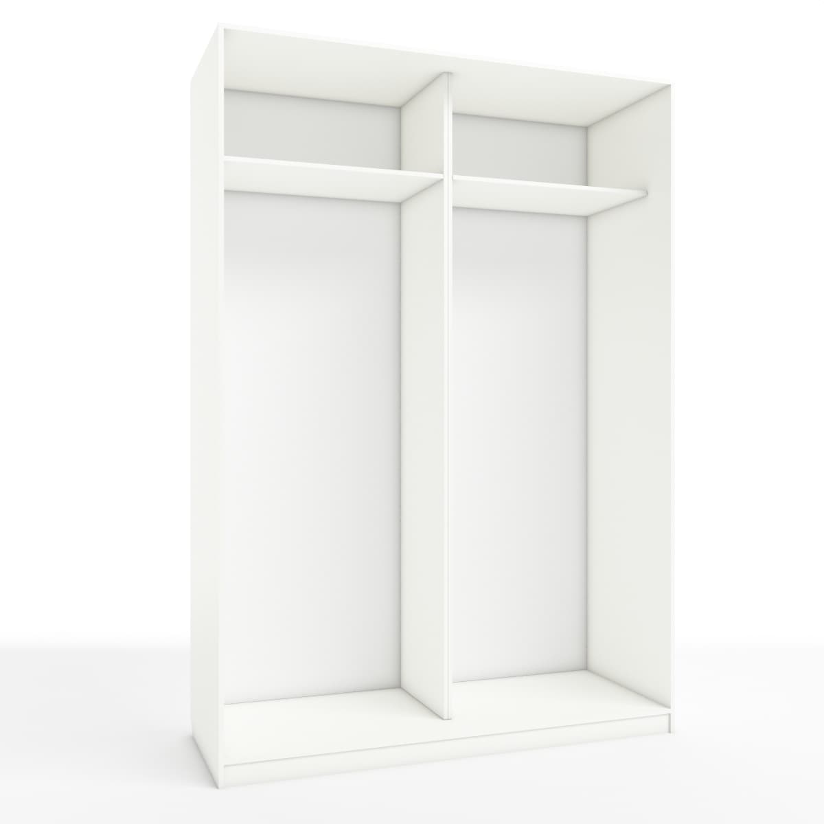 КОРПУС ШКАФА 1600*600*2300 ММ С АНТРЕСОЛЬНЫМИ ПОЛКАМИ (Корпус: БЕЛЫЙ шагрень, Наполнение: БЕЛЫЙ шагрень)