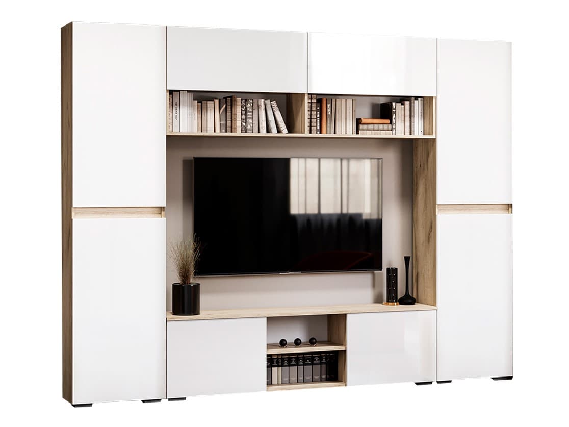 ВИРОЛА (дуб крафт серый/глянец белый)