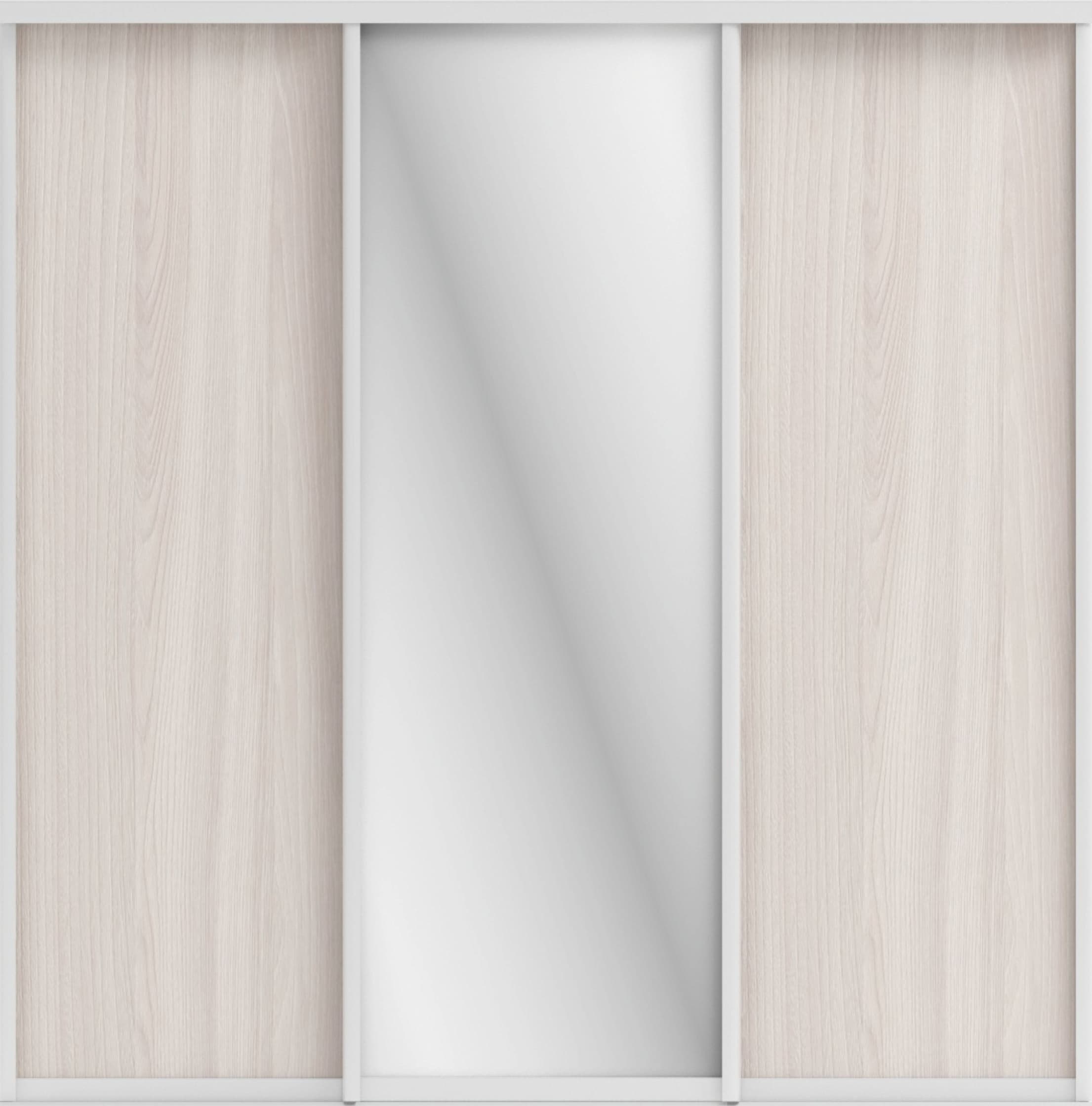 ОРИОН (ЗЕРКАЛО/ЛДСП) (ясень светлый/профиль С хром)