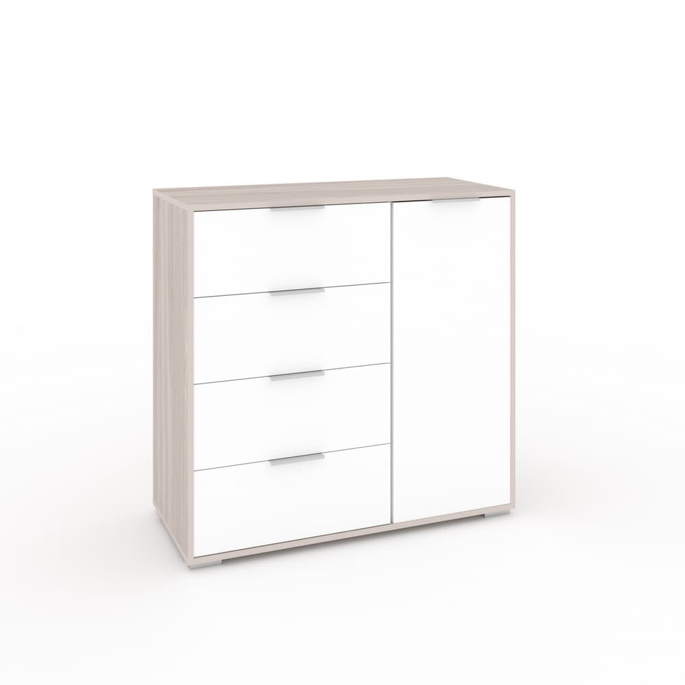 ЛАРС-4.1 (ясень светлый/белый шагрень, ручка СА-1, цвет - металлик)