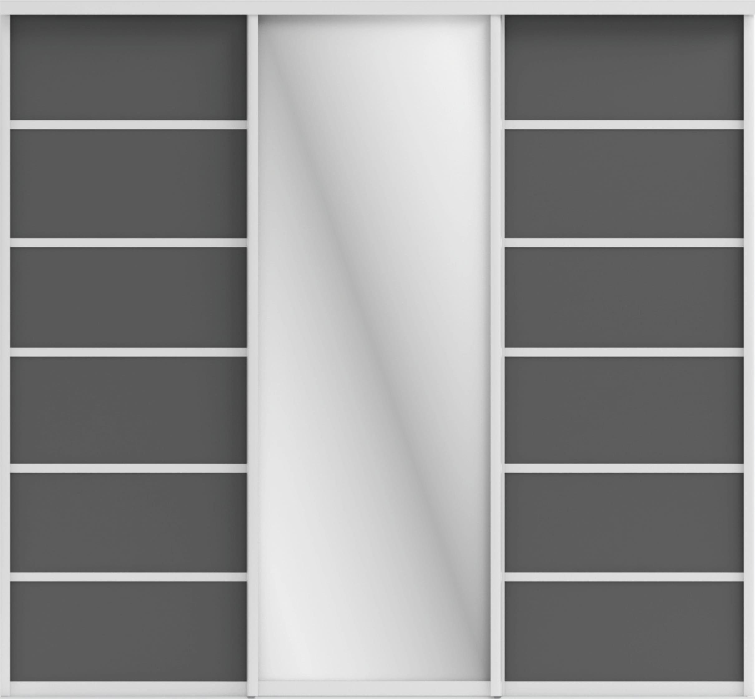 СТИВ (ЗЕРКАЛО/ЛДСП) (графит/профиль С хром)