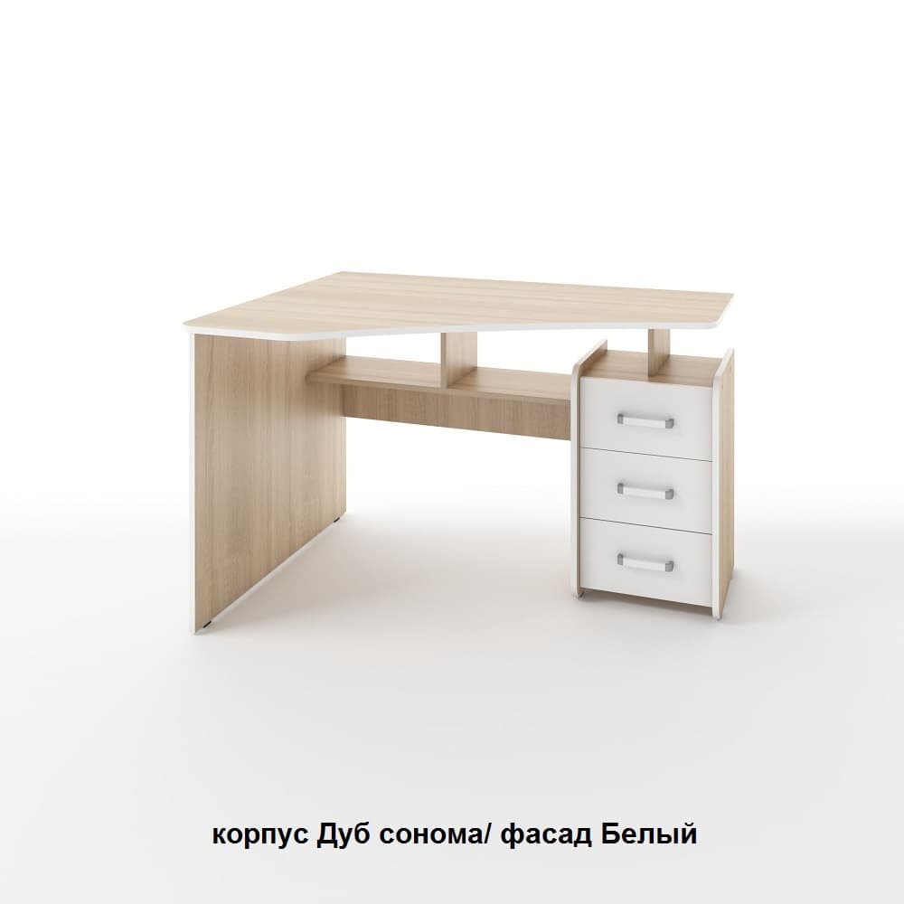 ГЛАЙД (корпус дуб сонома/ фасад белый шагрень/ кромка белая)