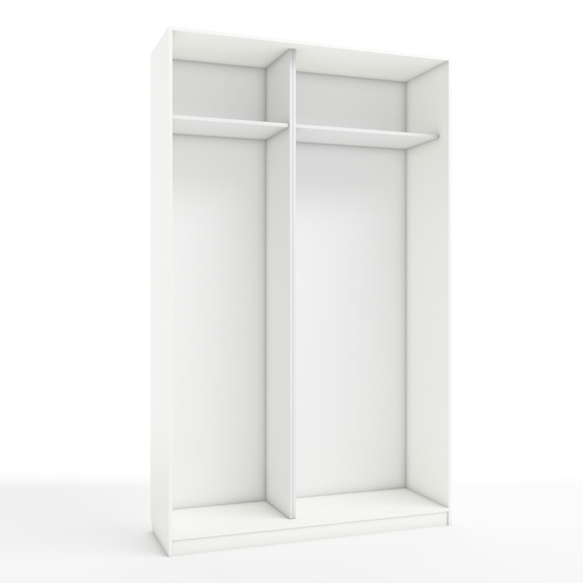 КОРПУС ШКАФА 1400*450*2300 ММ С АНТРЕСОЛЬНЫМИ ПОЛКАМИ (Корпус: БЕЛЫЙ легкий шелк, Наполнение: БЕЛЫЙ белый легкий шелк)