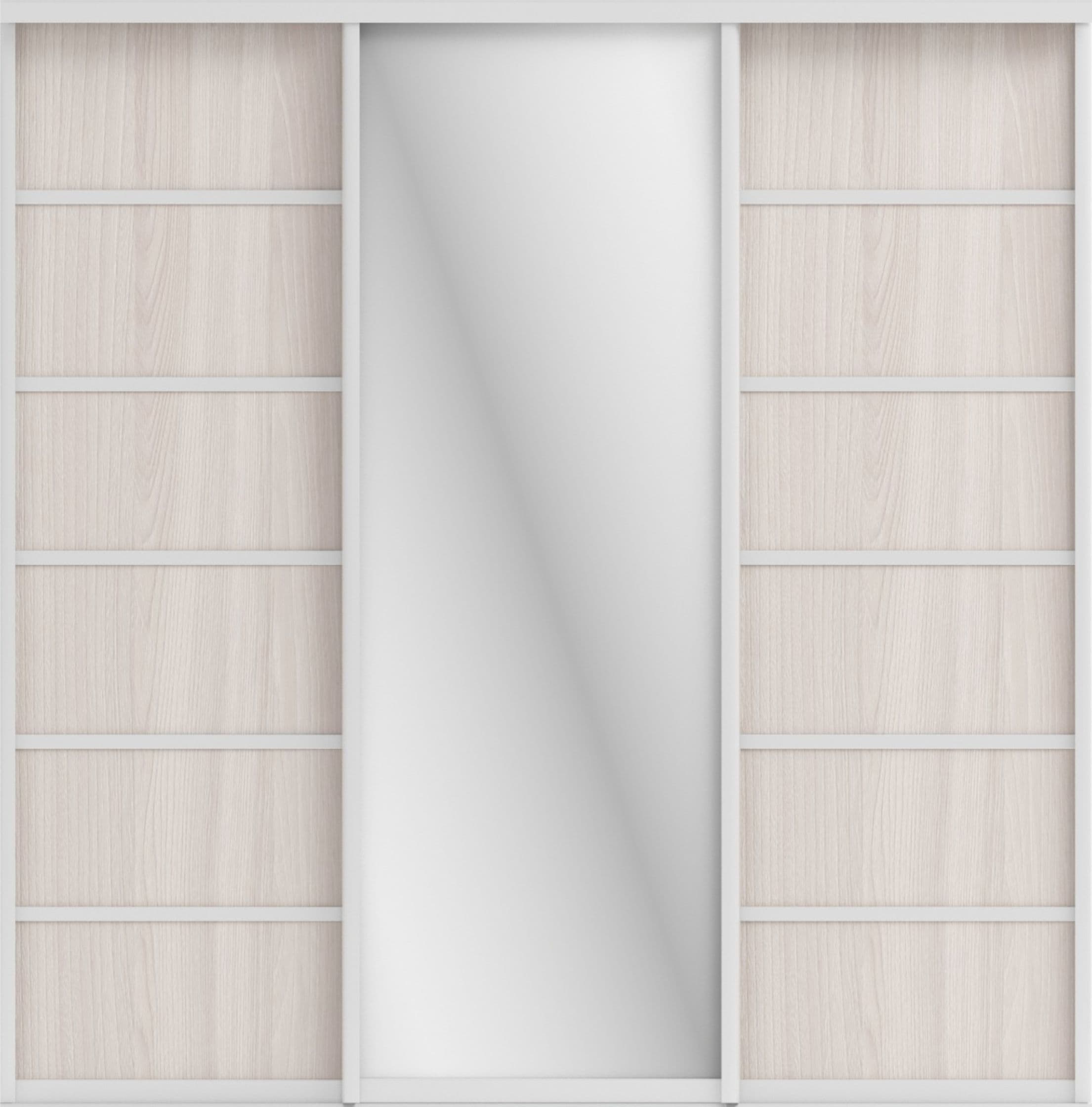 СТИВ (ЗЕРКАЛО/ЛДСП) (ясень светлый/профиль С хром)