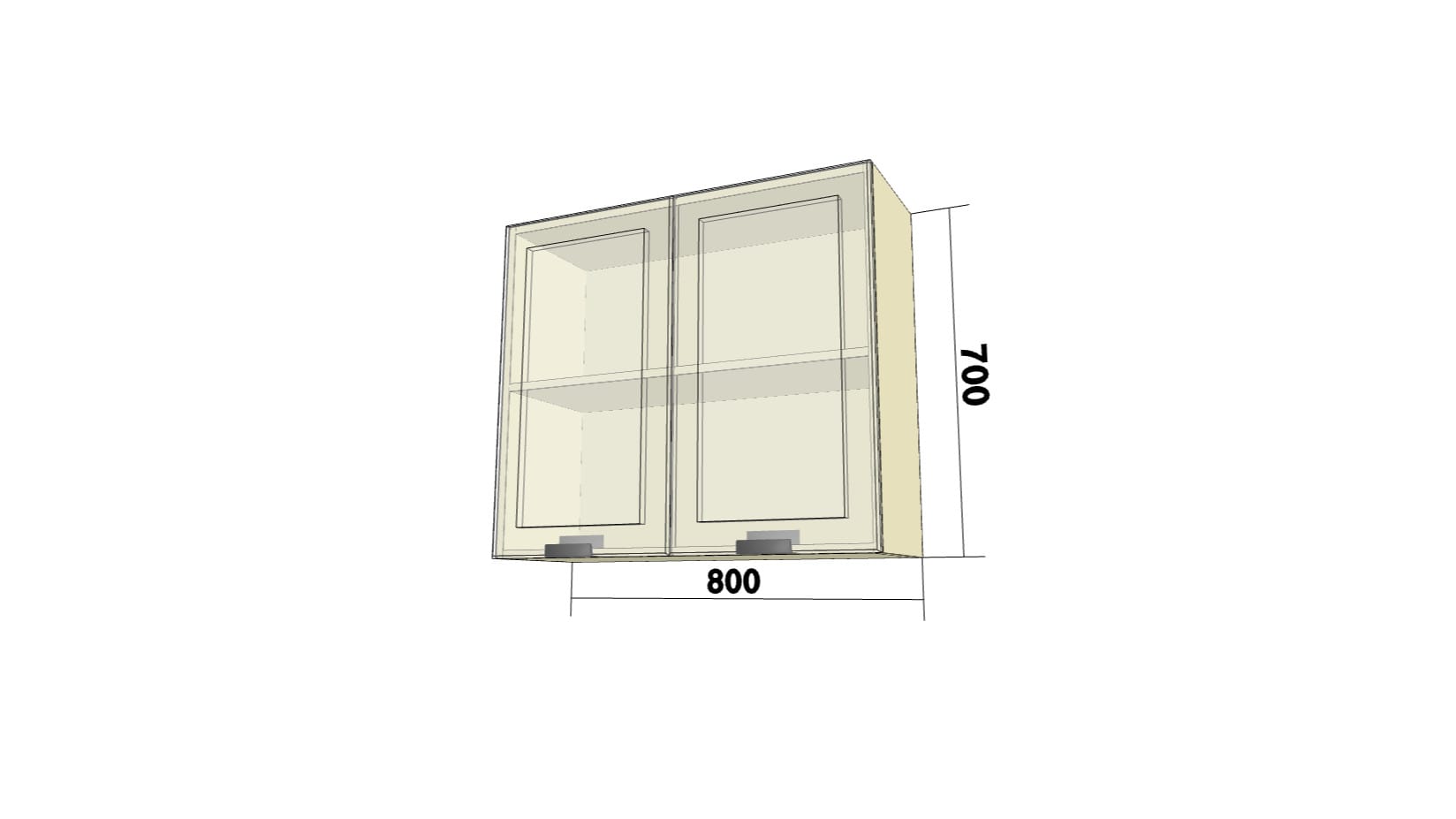 Шкаф-витрина универсальный с 2 распашными дверьми (ВРР (унив.)) (ШхВхГ: 800x700x280) - фото 2