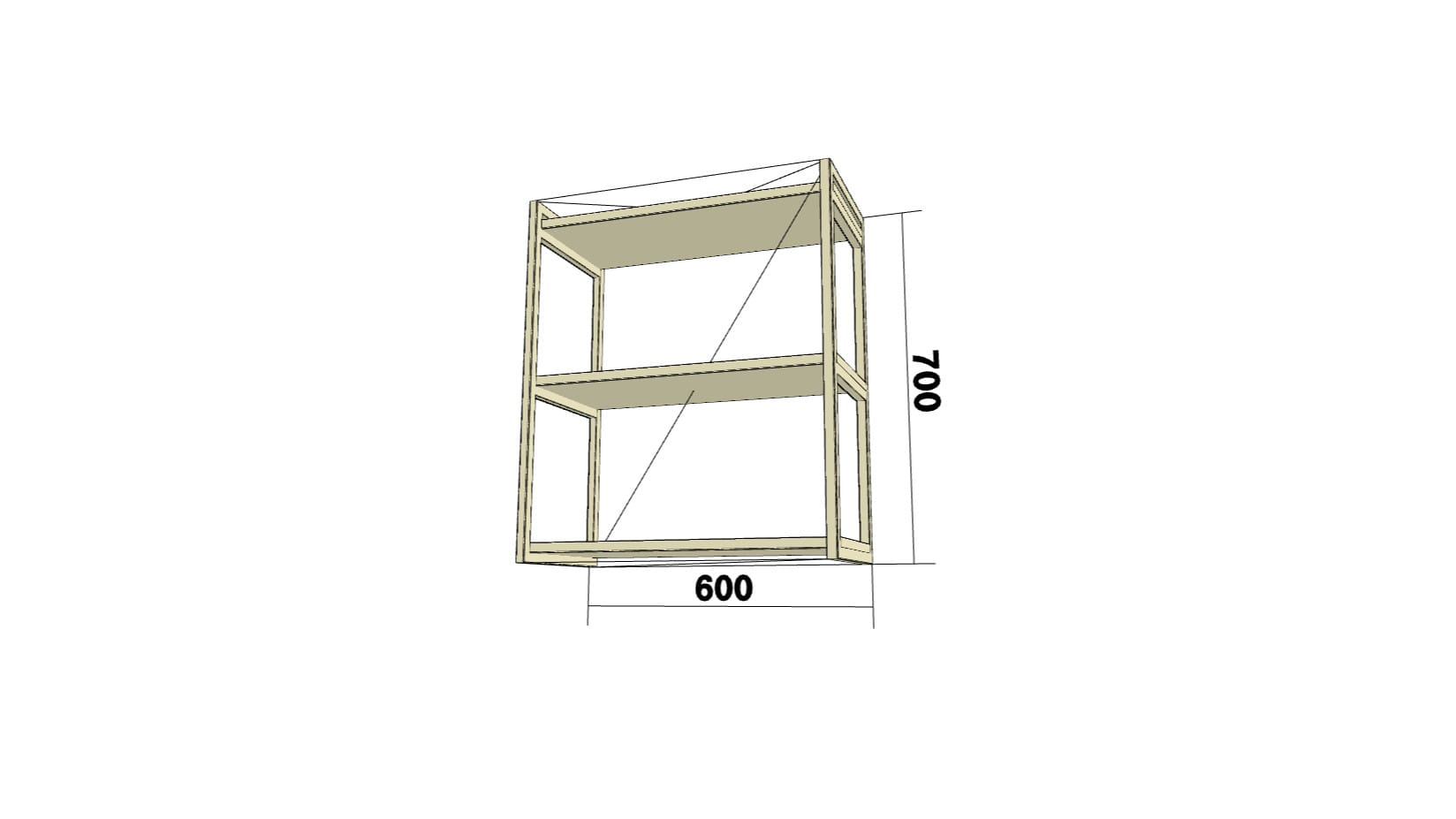 Открытая полка (ОПМ) (ШхВхГ: 600x700x300) - фото 2