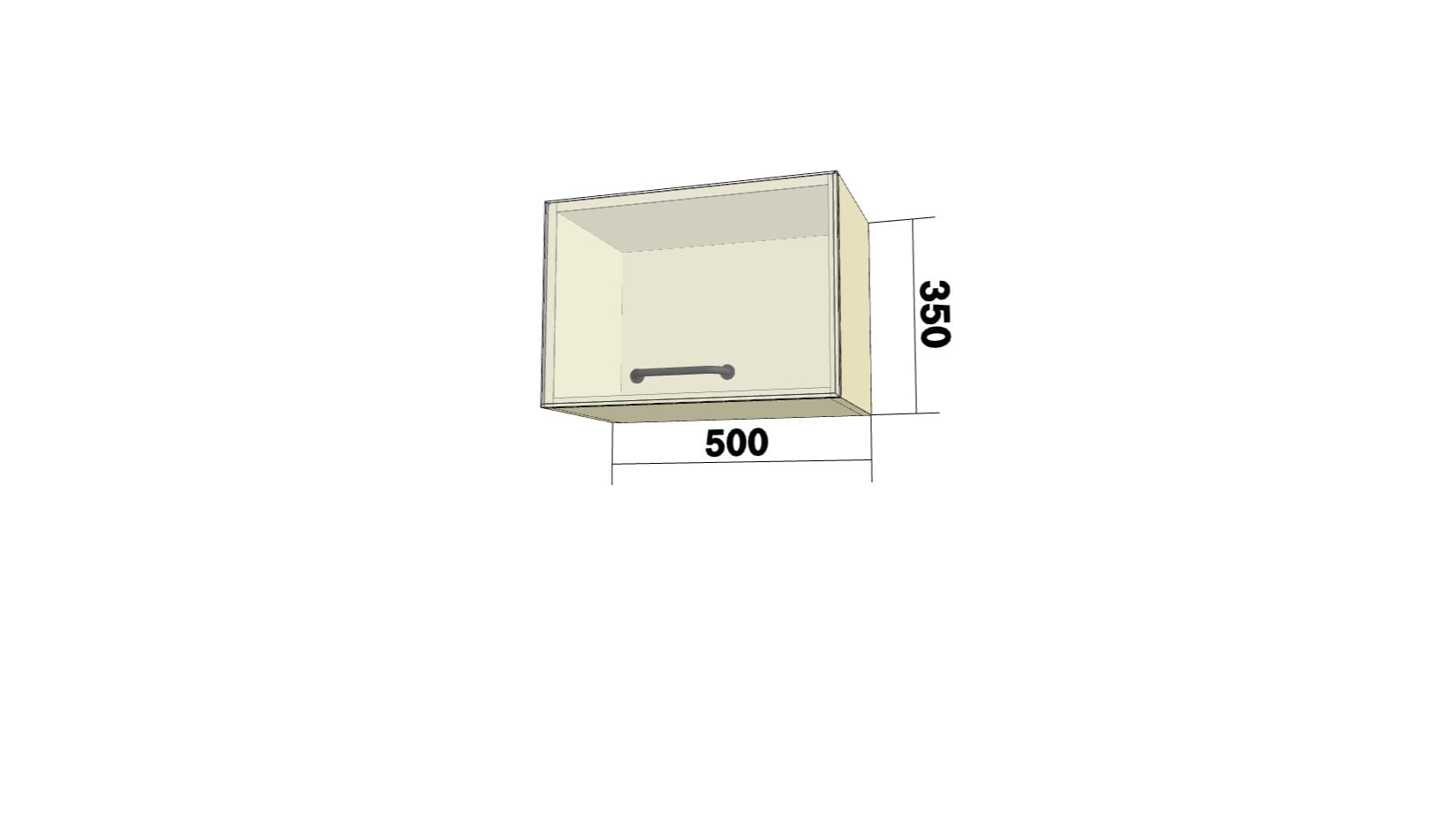 Шкаф с 1 откидной дверью (О) (ШхВхГ: 500x350x280) - фото 2
