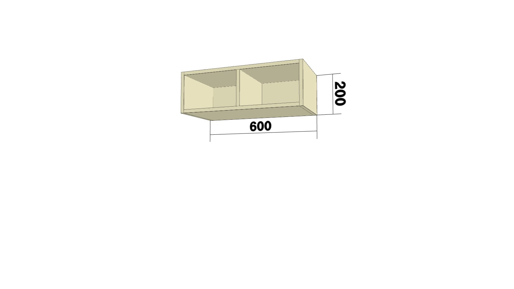 Открытая полка (ПЛД) (ШхВхГ: 600x200x300) - фото 2