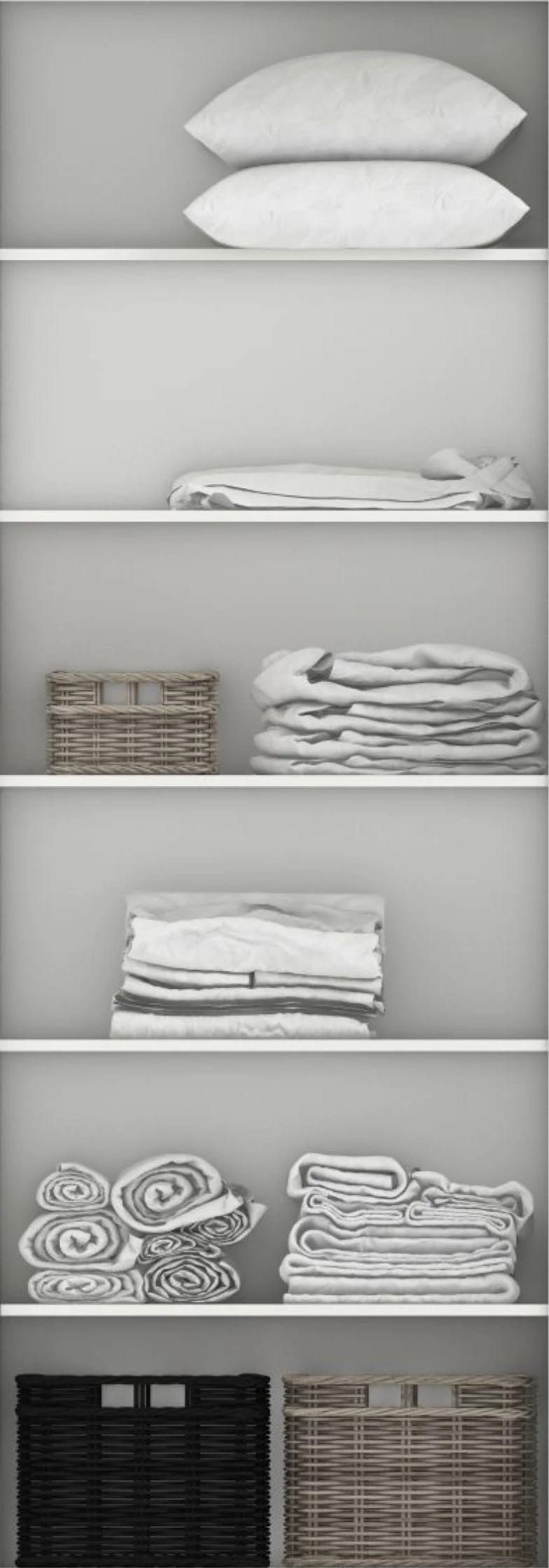 Наполнение секции в шкаф-купе 768 мм. (гл. 600 мм) (4 полки) - фото 1