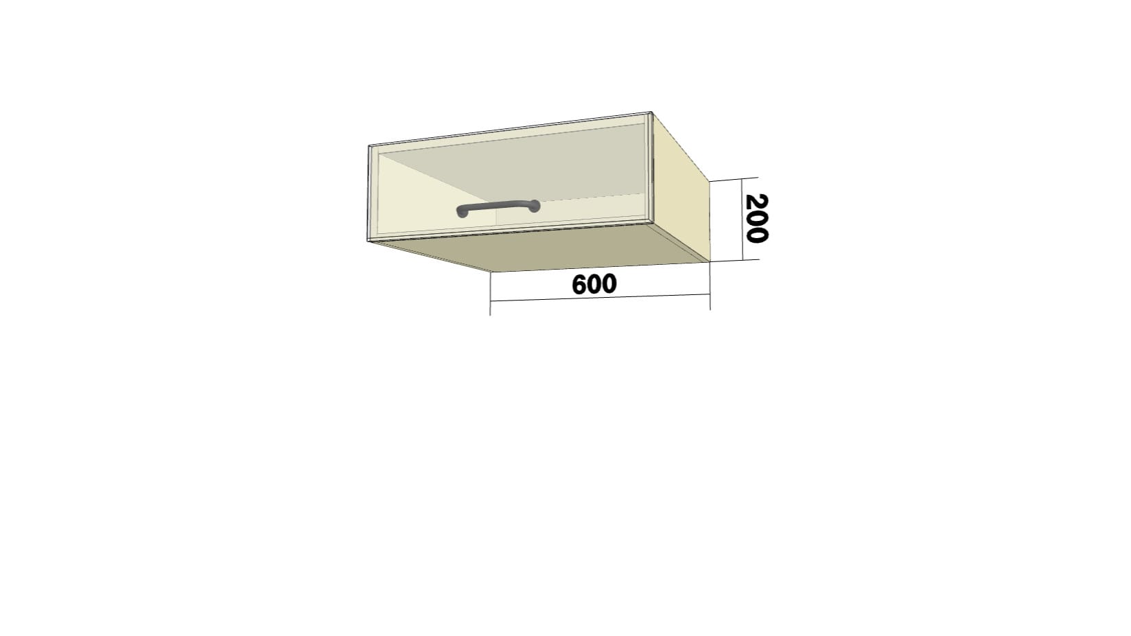Шкаф-антресоль с 1 откидной дверью (новый) (Ант. (нов.)) (ШхВхГ: 600x200x560) - фото 2