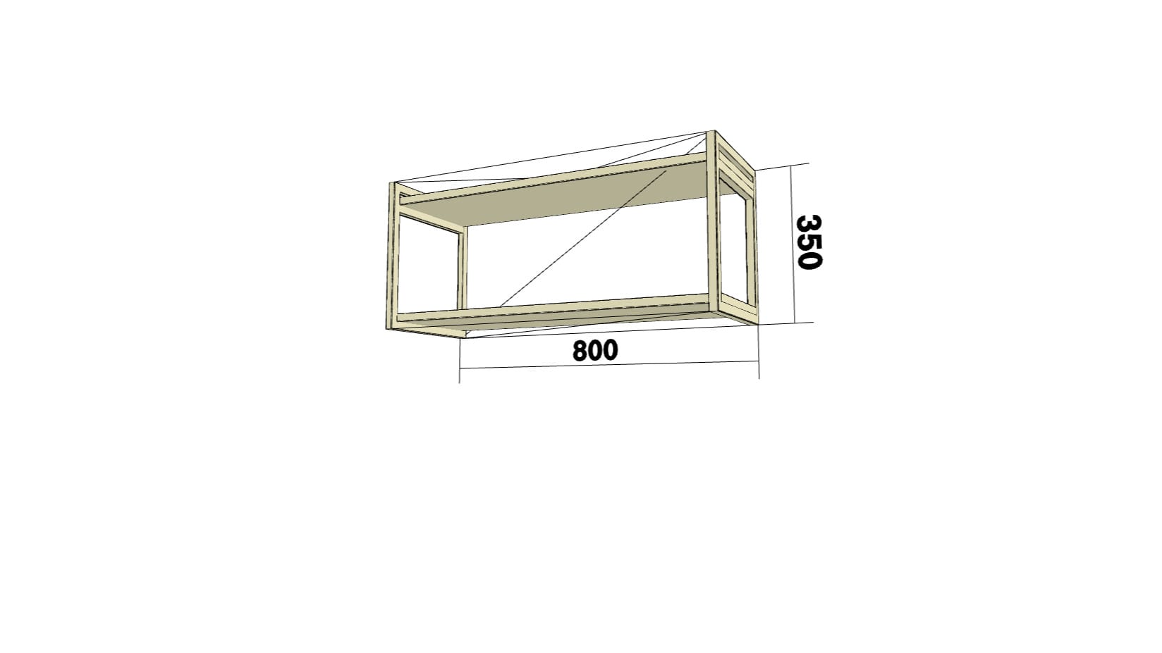 Открытая полка (ОПМГ) (ШхВхГ: 800x350x300) - фото 2