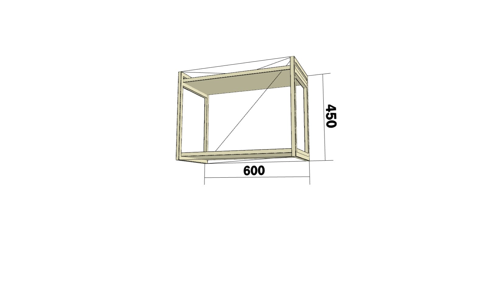 Открытая полка (ОПМВГ) (ШхВхГ: 600x450x300) - фото 2