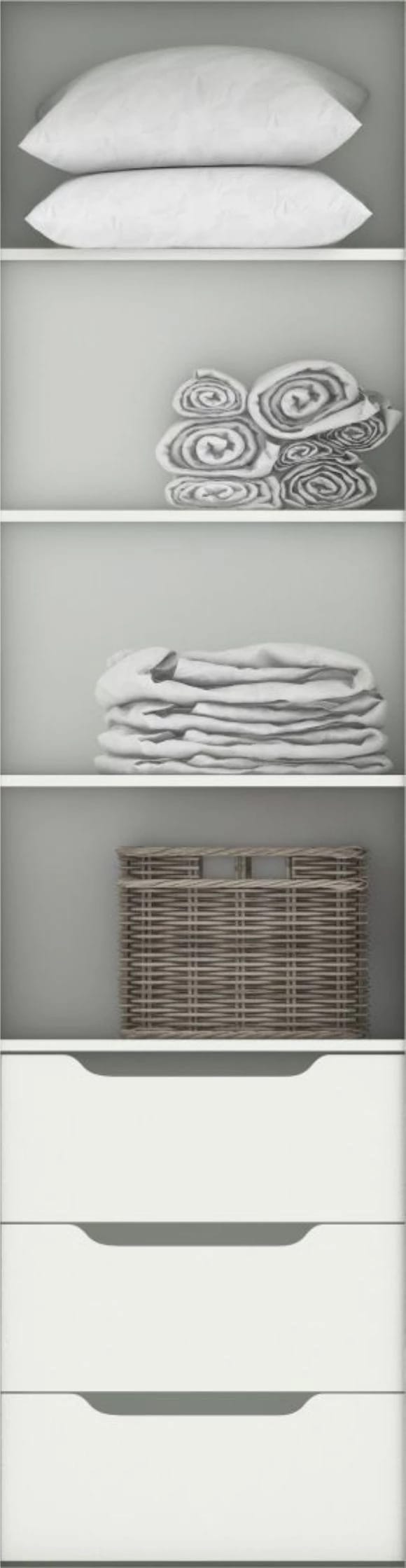 Наполнение секции в шкаф-купе 568 мм. (гл. 450 мм) (2 полки + блок ящиков) - фото 1