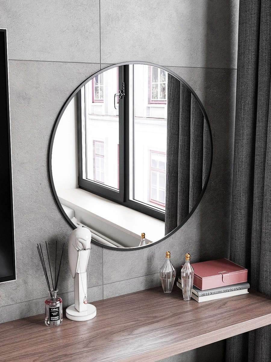 ЗЕРКАЛО НАВЕСНОЕ Z-15 D700 ММ С ЧЕРНОЙ РАМКОЙ, норма - фото 1