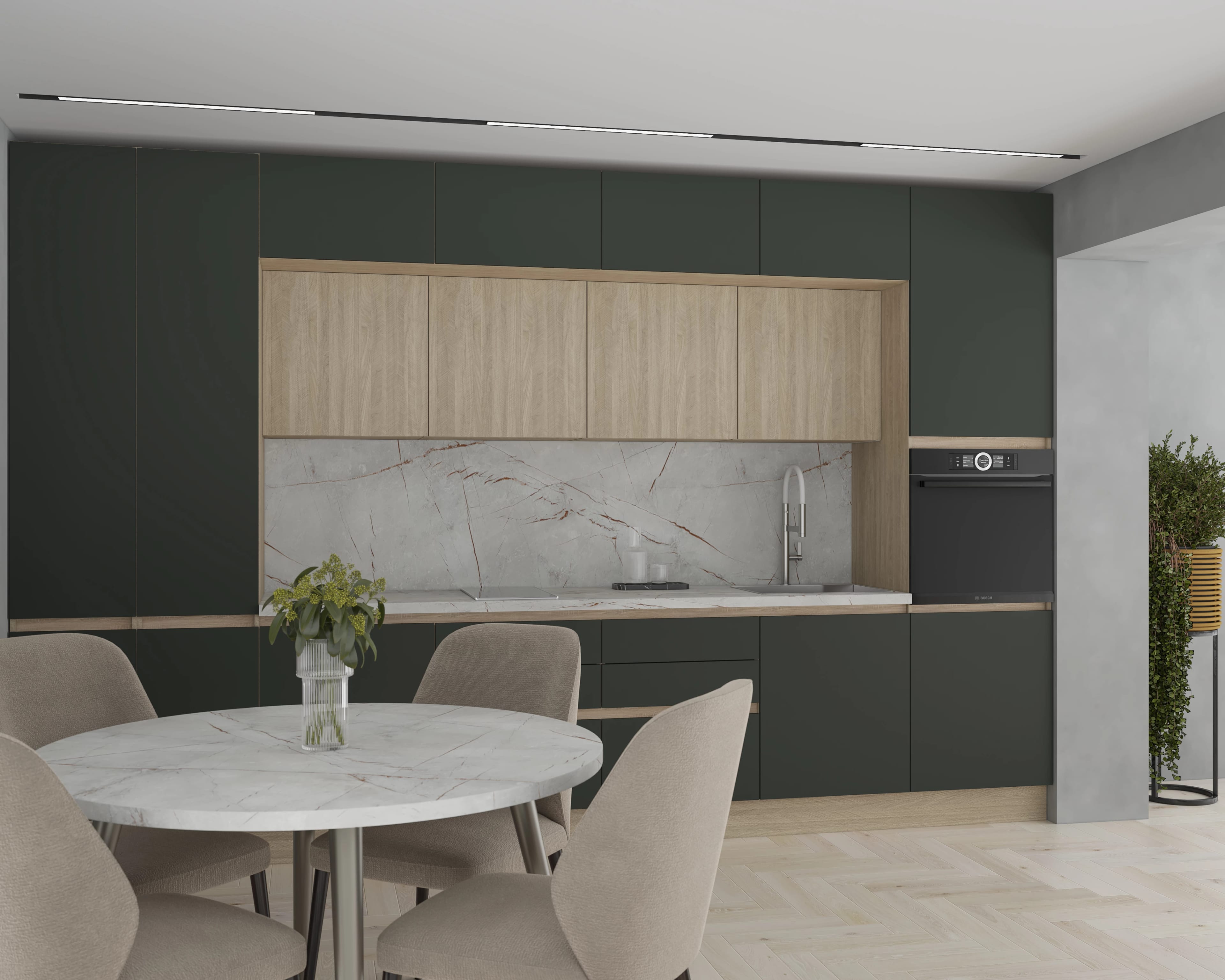 ЖЕНЕВА (ДУБ ПАЛЕРМО/ЗЕЛЕНЫЙ МАТОВЫЙ), норма - фото 1