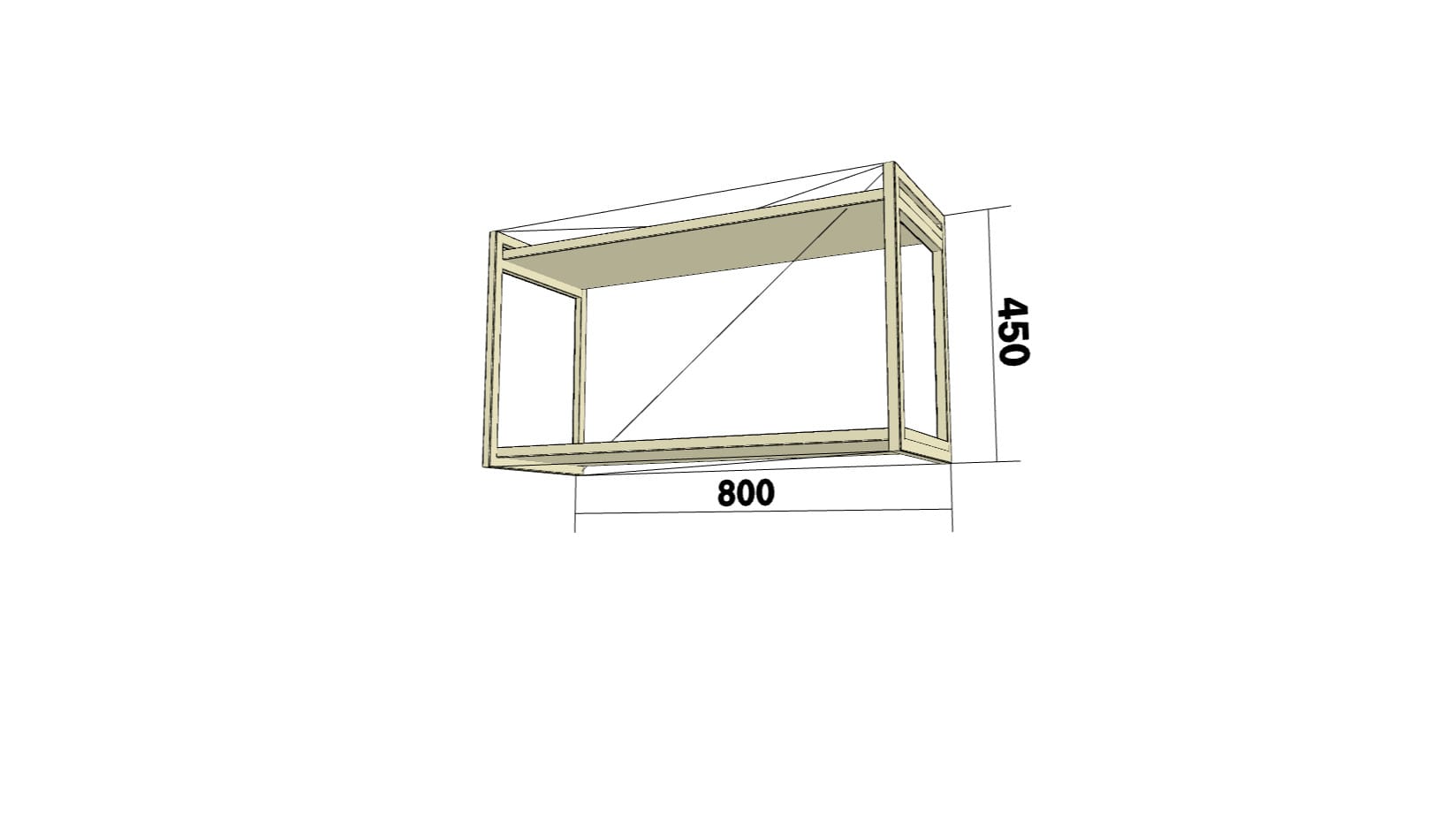 Открытая полка (ОПМВГ) (ШхВхГ: 800x450x300) - фото 2