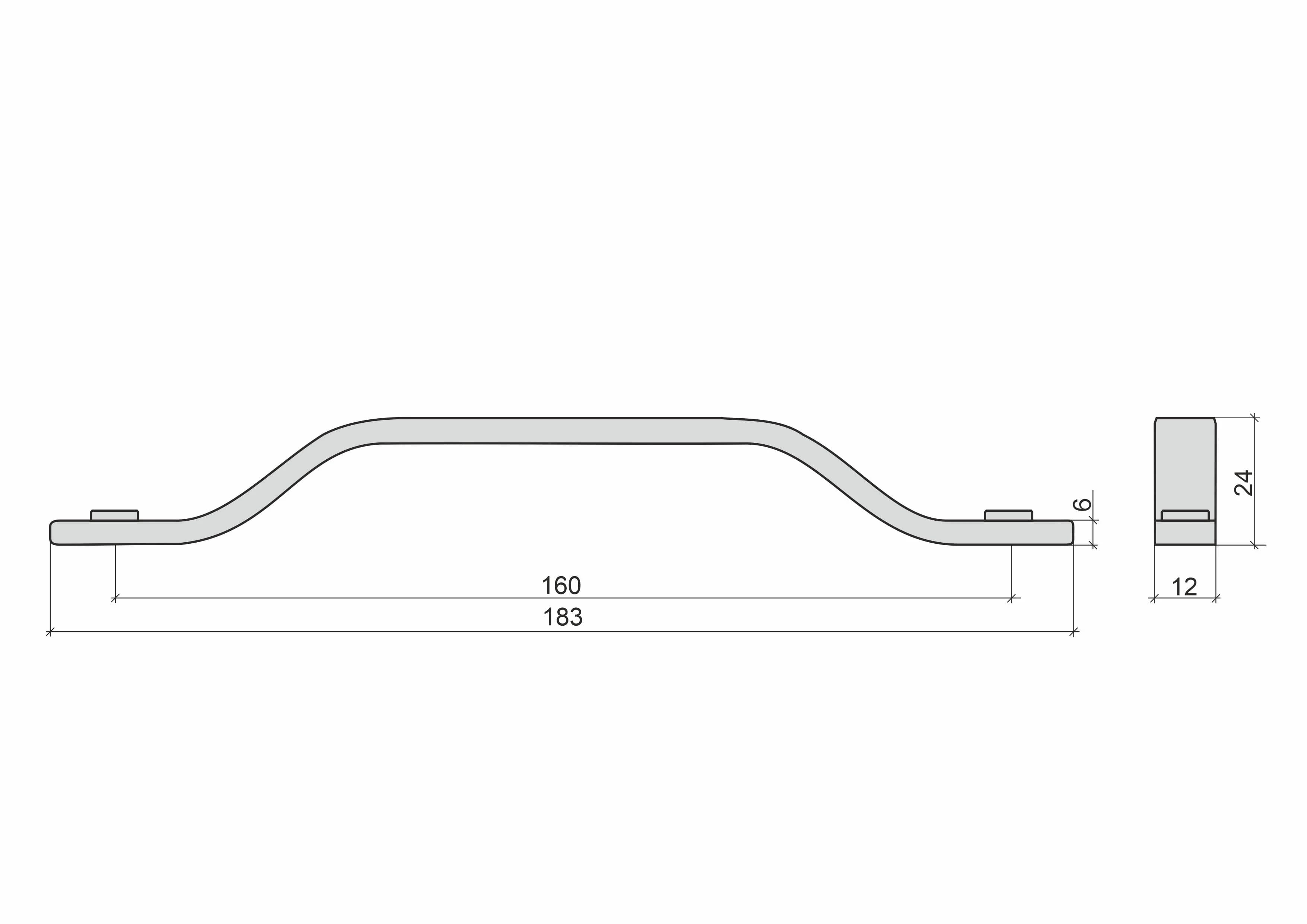 РУЧКА-СКОБА LS 043 ЧЕРНЫЙ МАТОВЫЙ (ПЕРО ОАЗИС/ВИЖН) - фото 1