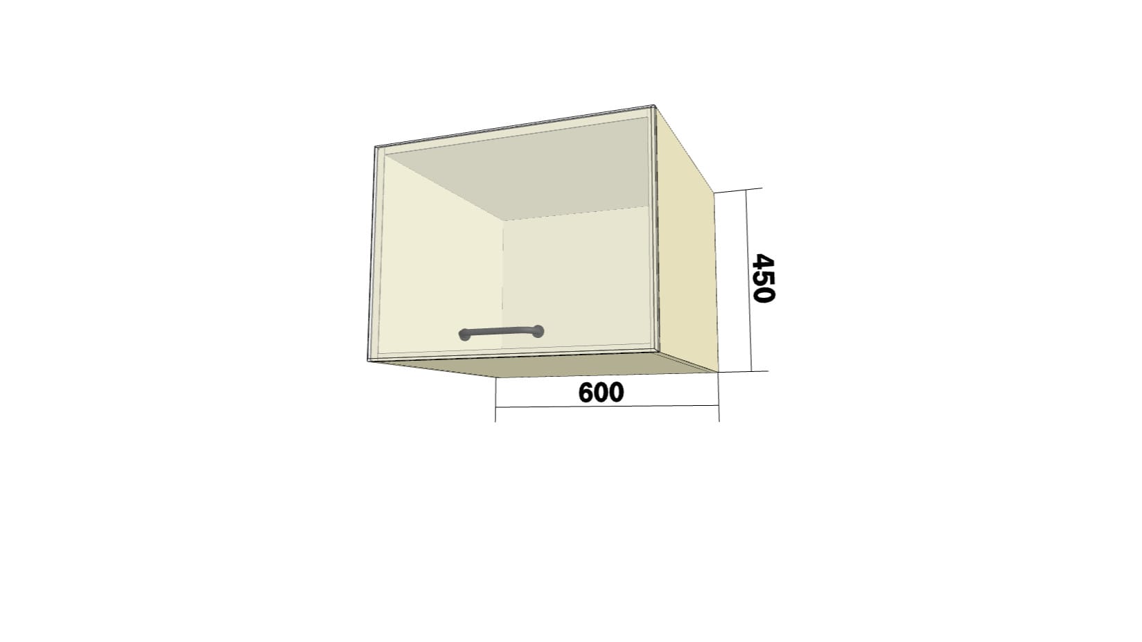 Шкаф высокий с 1 откидной дверью (О высок. (глуб.)) (ШхВхГ: 600x450x574) - фото 2