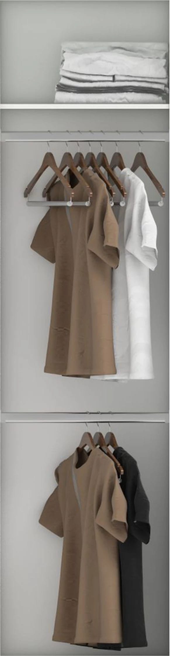 Наполнение секции в шкаф-купе 568 мм. (гл. 600 мм) (2 штанги) - фото 1